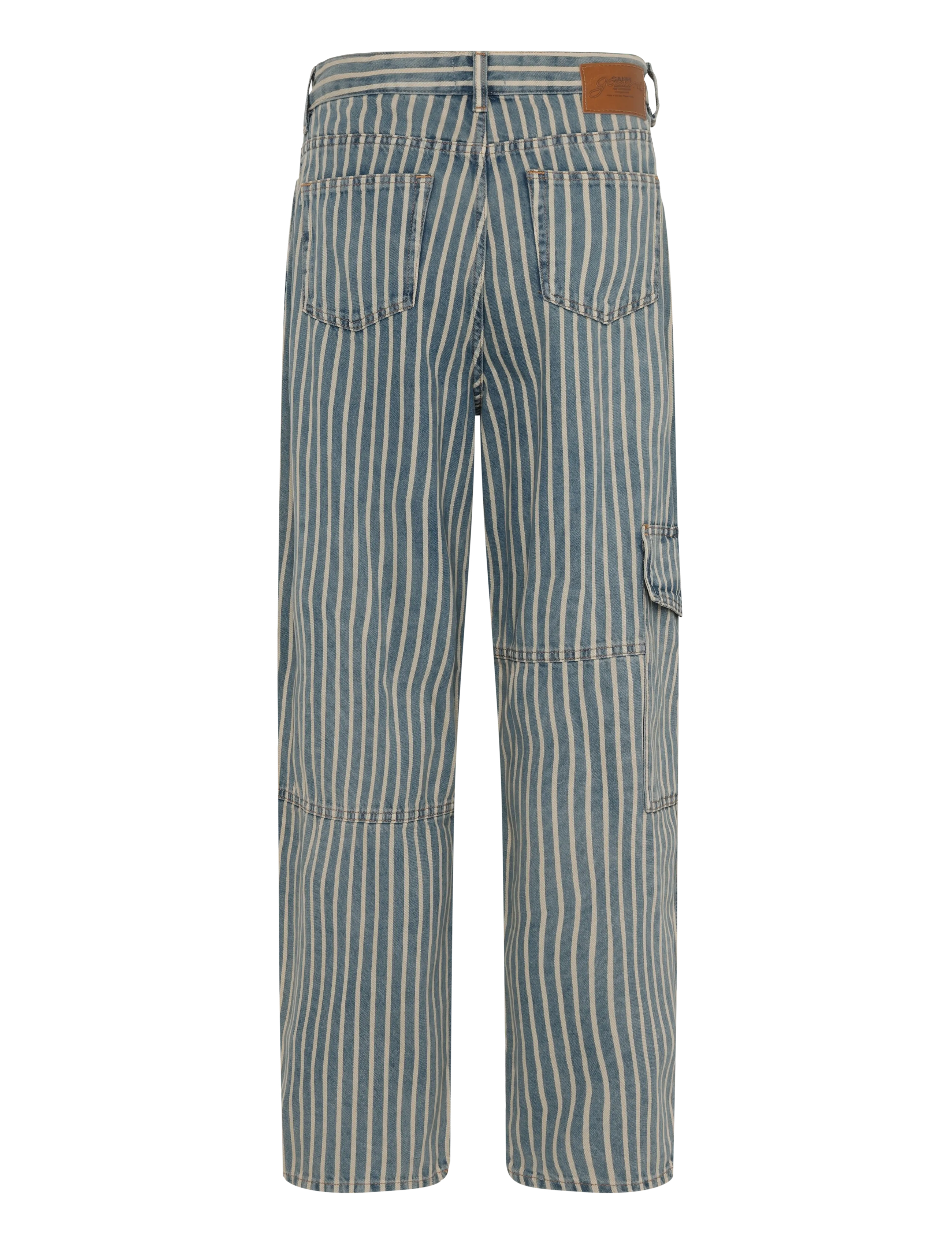 Ganni - Striped Denim Carpenter Jeans - blue - 1