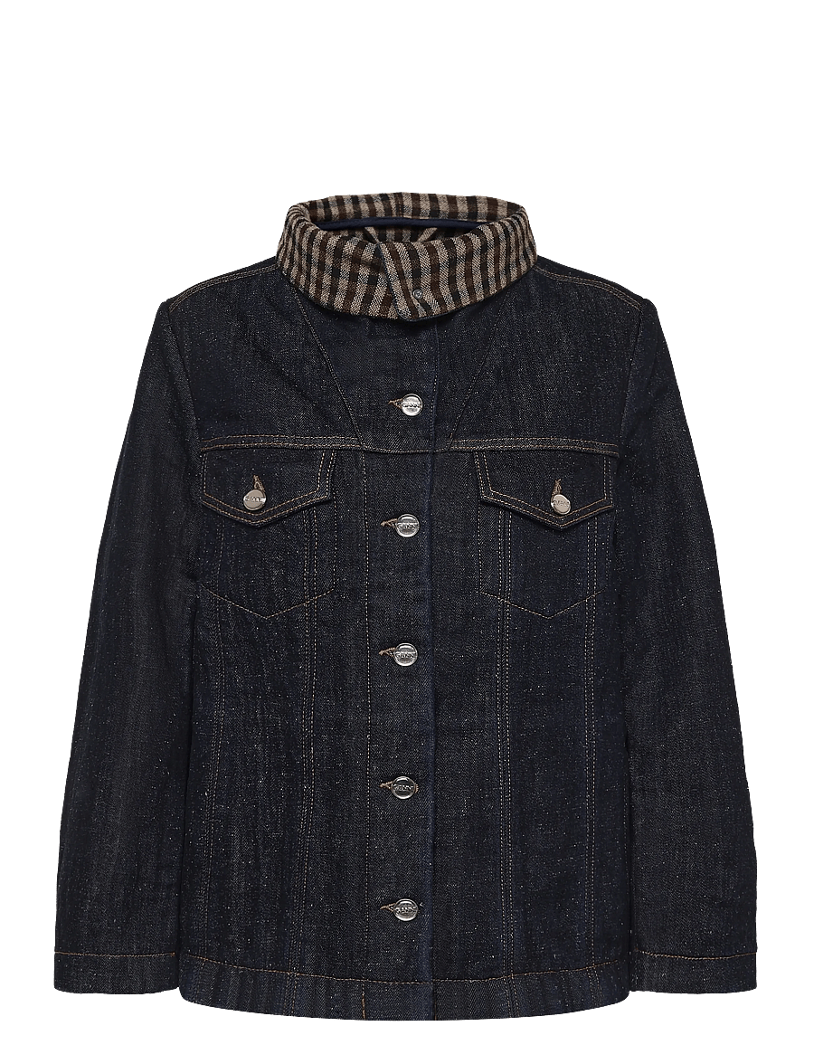 Ganni - Neppy Denim Bonded Jacket - frühlingsjacken - blue - 1