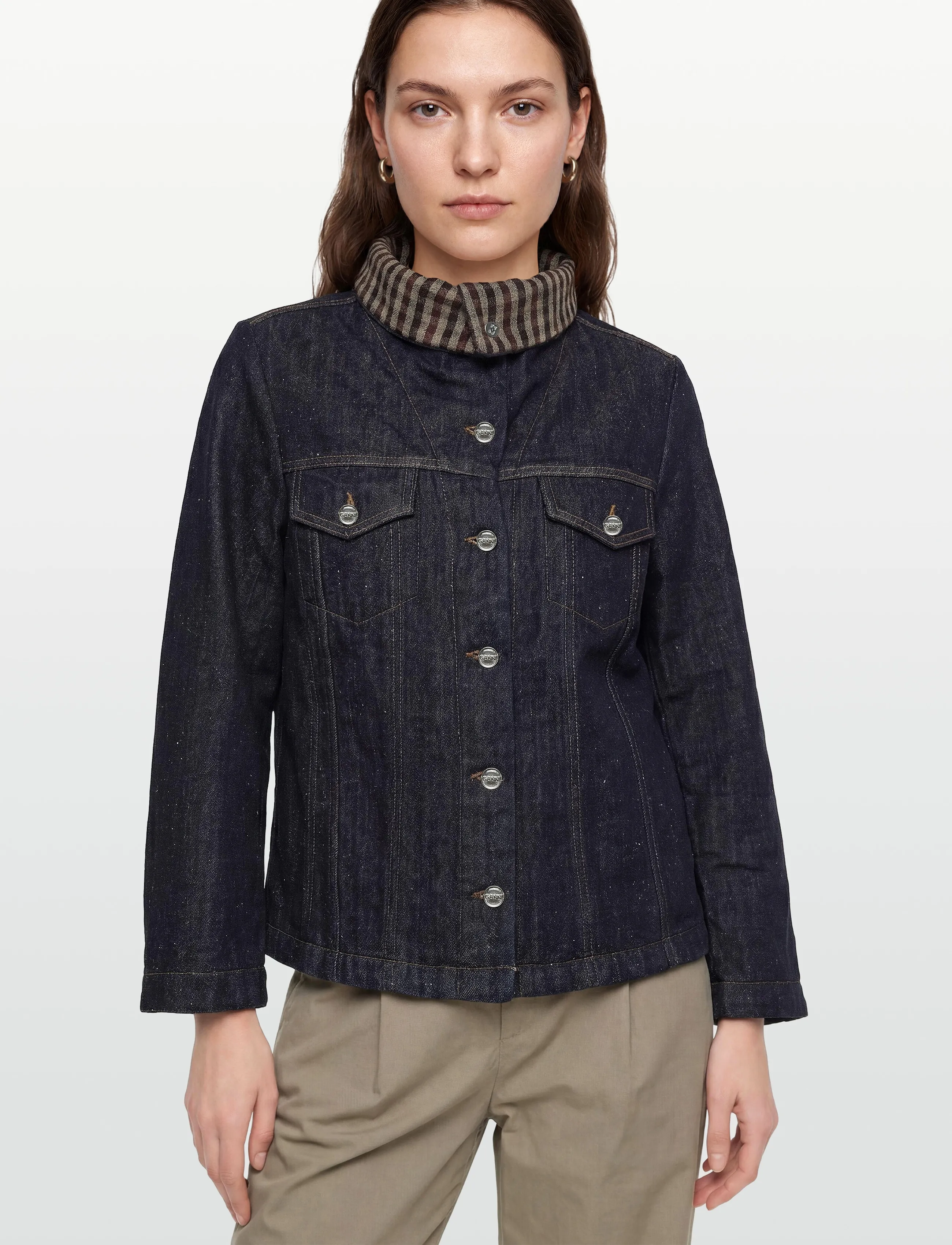 Ganni - Neppy Denim Bonded Jacket - blue - 3