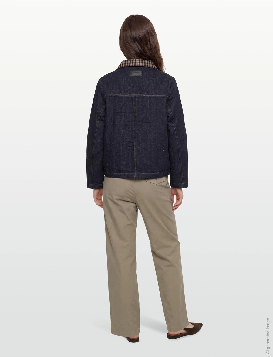 Ganni - Neppy Denim Bonded Jacket - frühlingsjacken - blue - 4