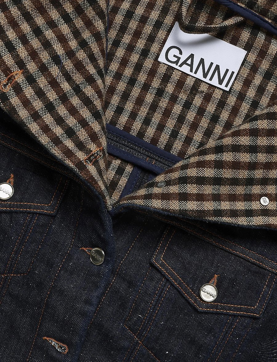 Ganni - Neppy Denim Bonded Jacket - frühlingsjacken - blue - 5