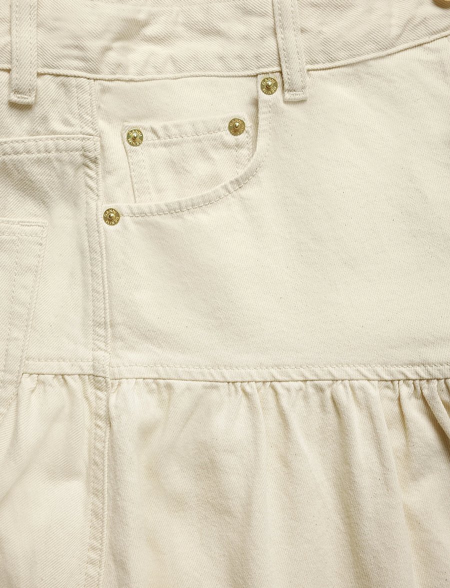 Ganni - Broderie Anglaise Denim Skirt - jeansröcke - white - 2