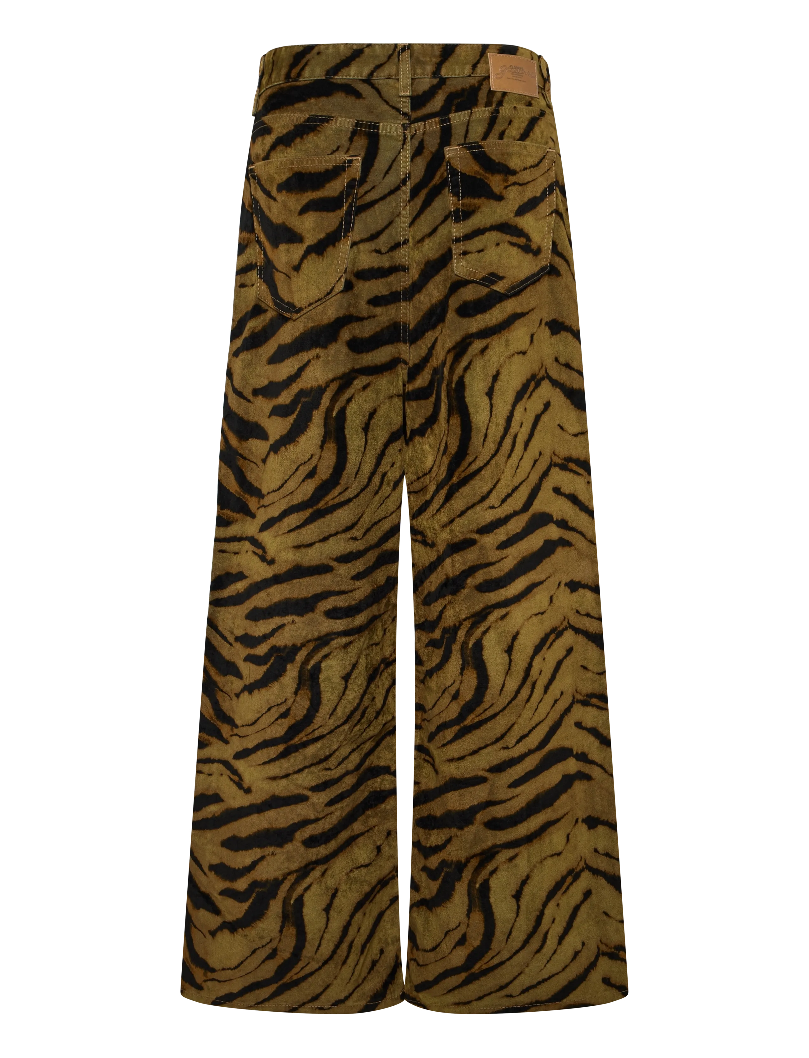 Ganni - Khaki Printed Denim Baggy Jeans - multicolored - 1