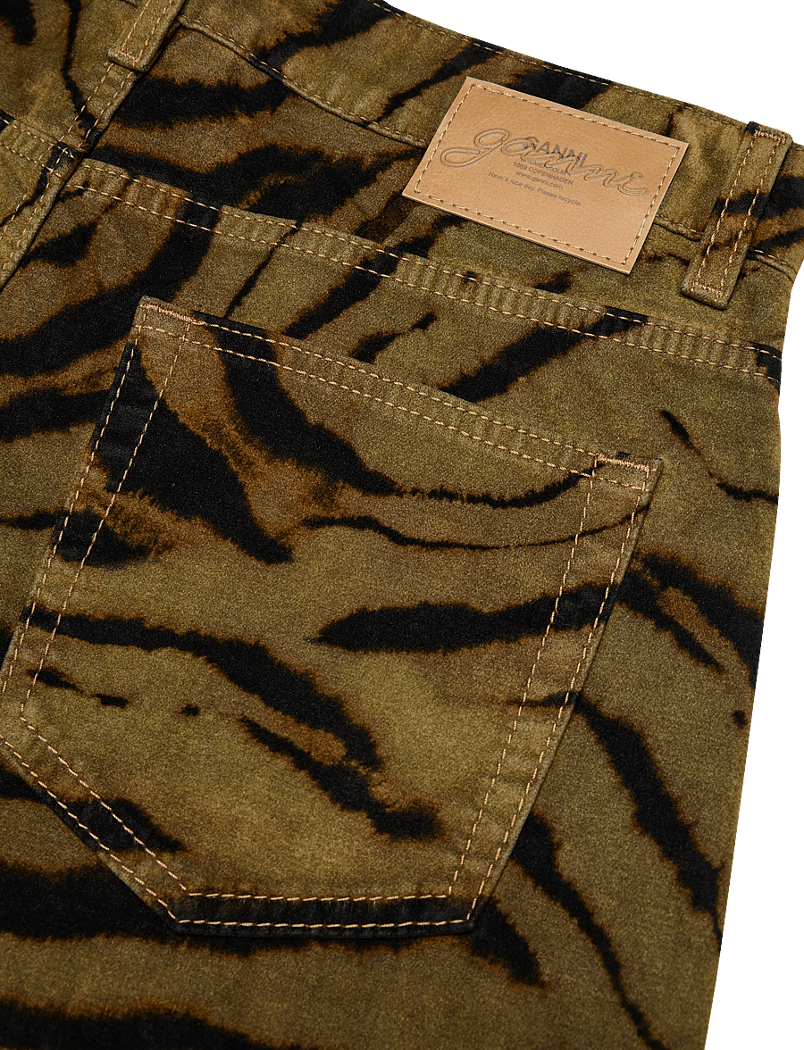 Ganni - Khaki Printed Denim Baggy Jeans - wide leg jeans - multicolored - 4
