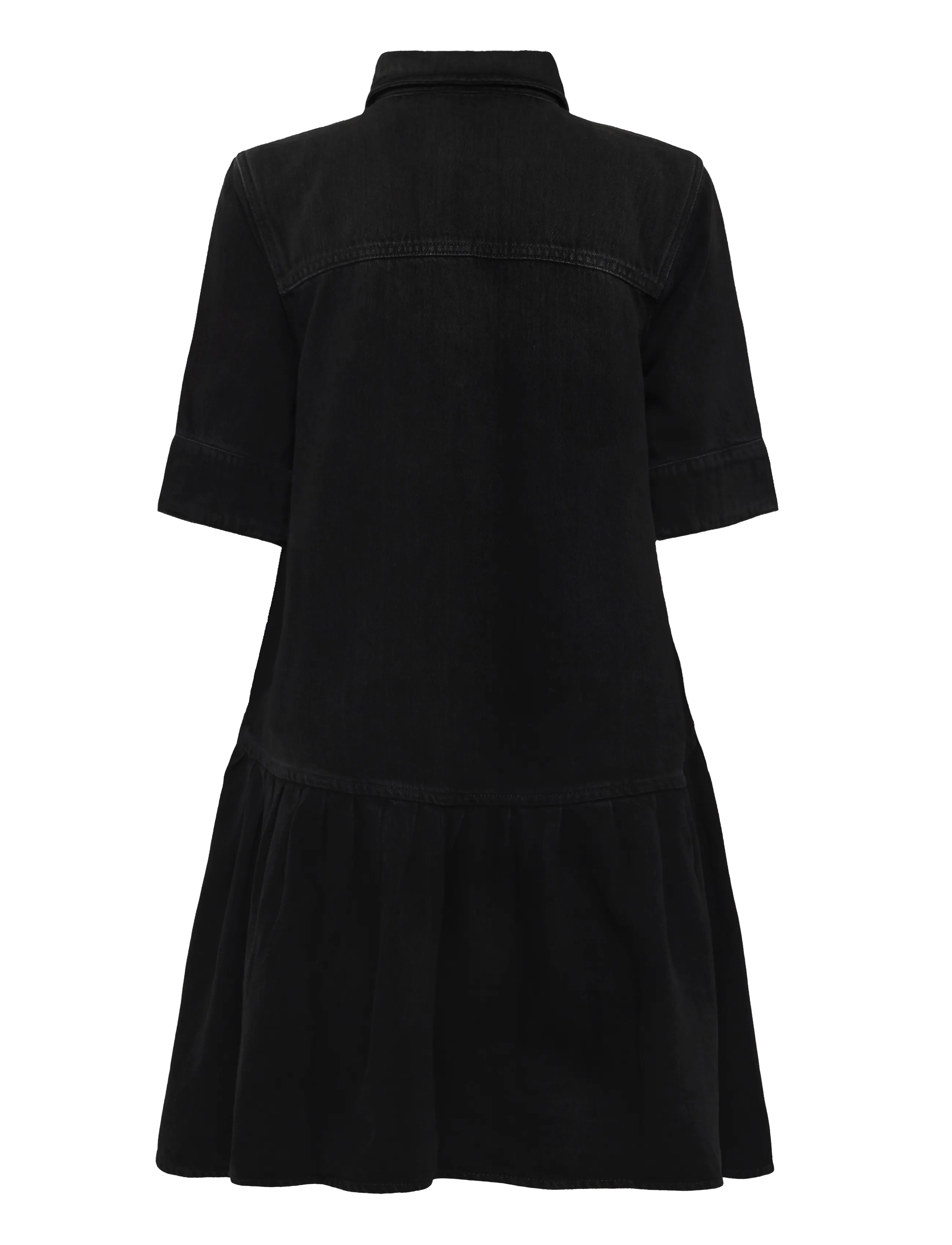 Ganni - Denim Mini Dress - hemdkleider - black - 1