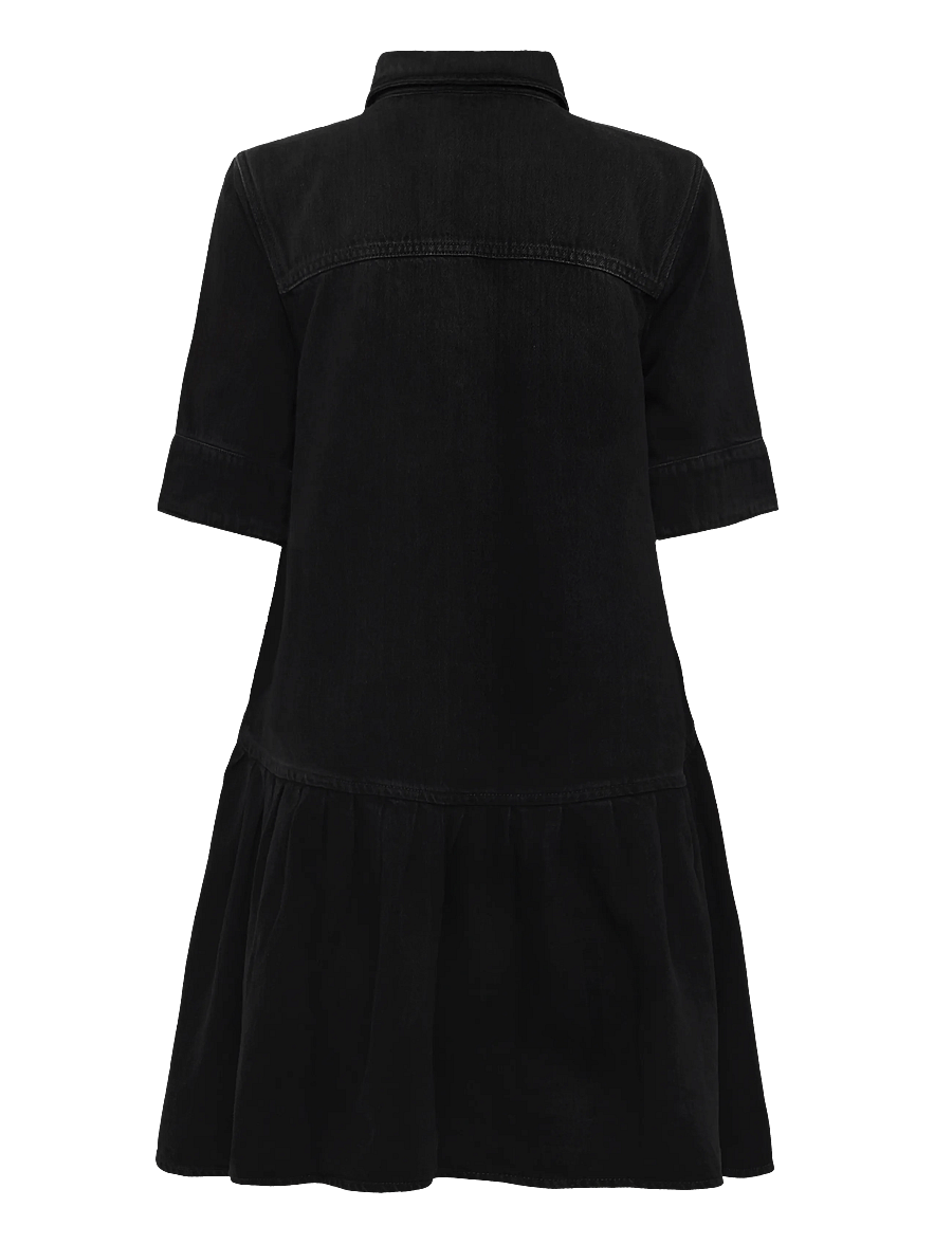 Ganni - Denim Mini Dress - hemdkleider - black - 1