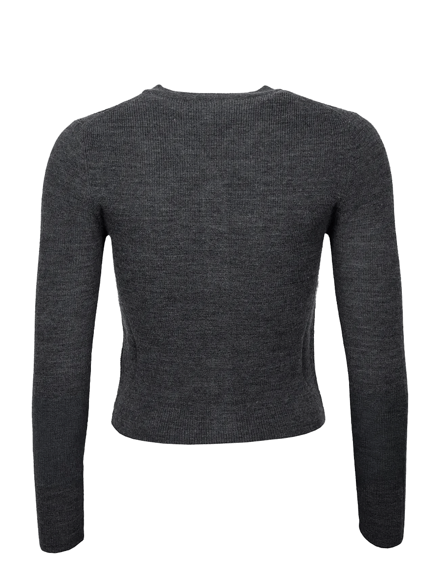 Ganni - Fine Merino Jacquard Cardigan - cardigans - grey - 1