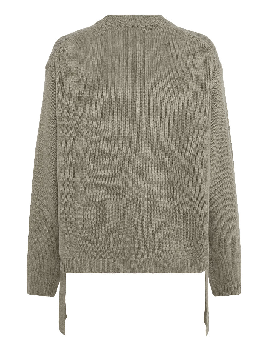 Ganni - Future Wool Mix Oversized O Neck Sweater - kampsunid - green - 1