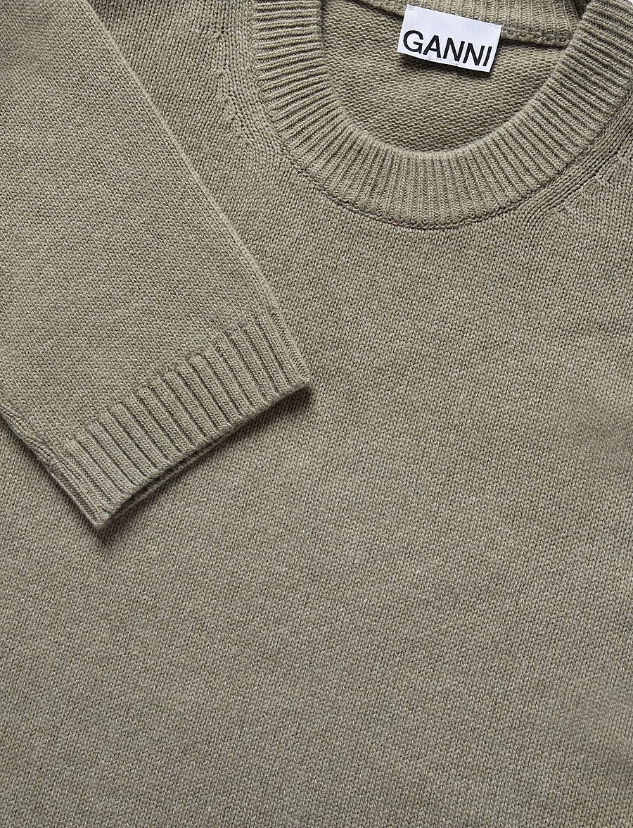 Ganni - Future Wool Mix Oversized O Neck Sweater - kampsunid - green - 2