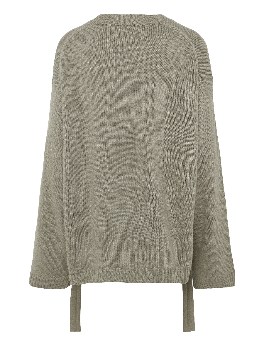 Ganni - Future Wool Mix Oversized O Neck Sweater - beige - 1