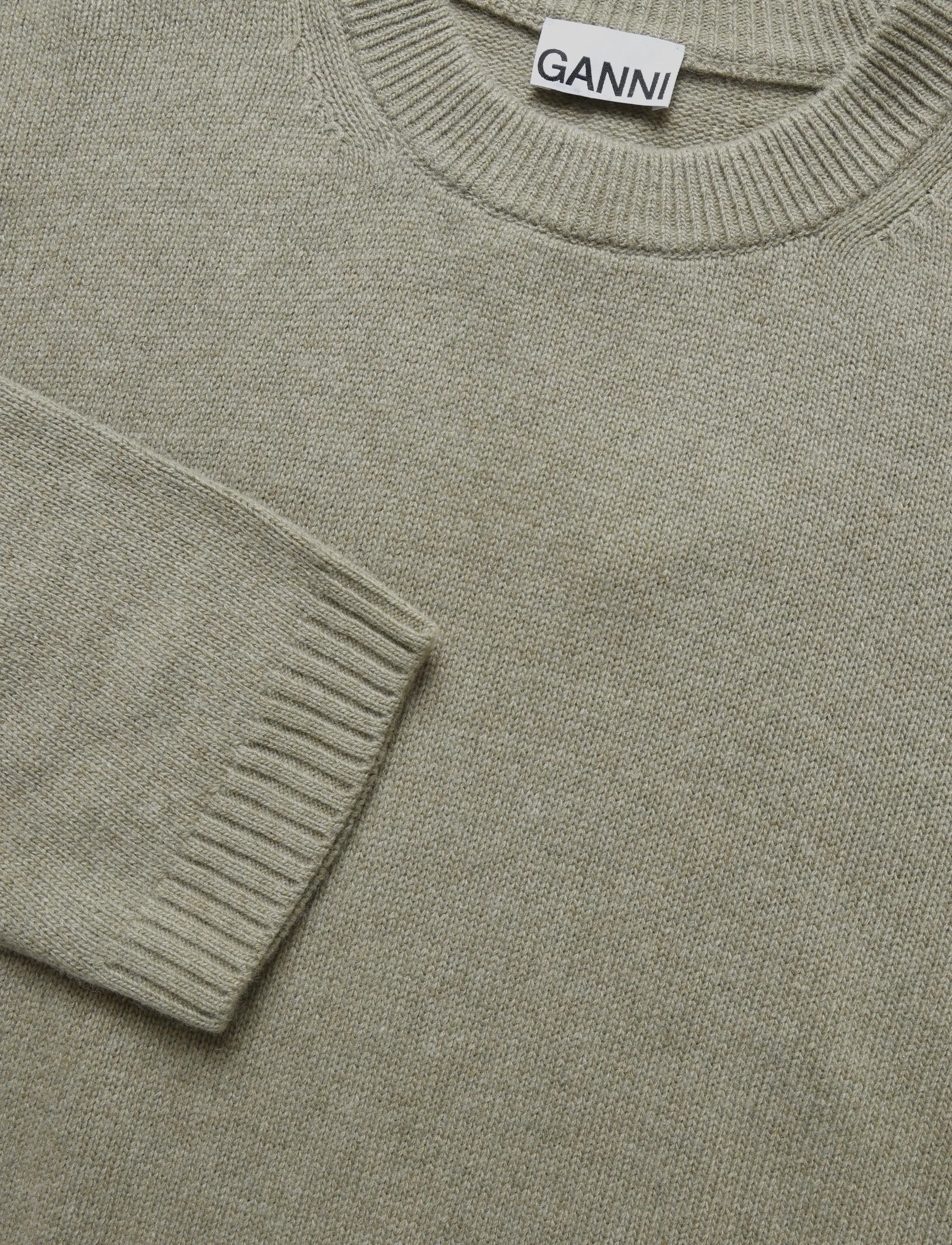 Ganni - Future Wool Mix Oversized O Neck Sweater - beige - 2