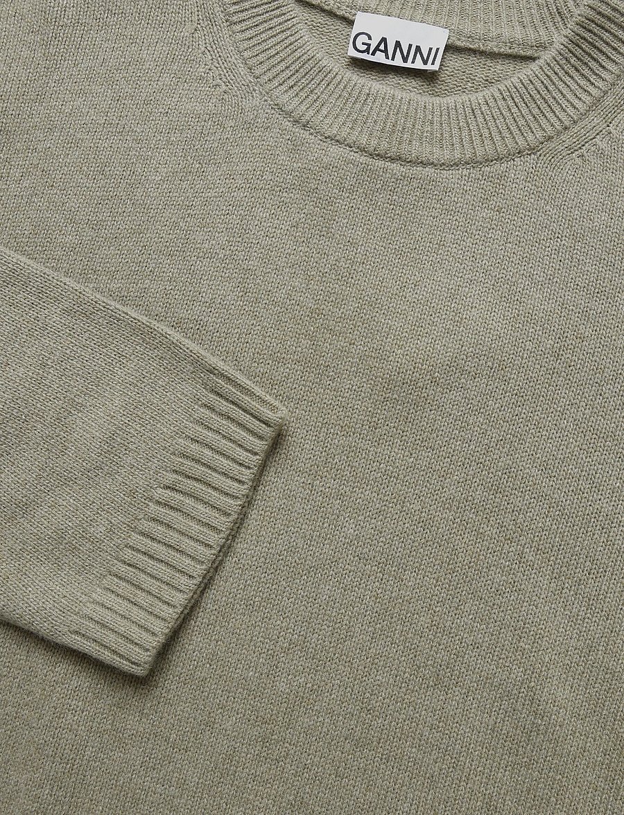 Ganni - Future Wool Mix Oversized O Neck Sweater - beige - 2