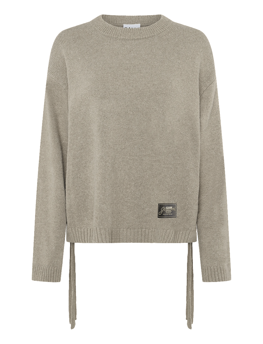 Ganni - Future Wool Mix Oversized O Neck Sweater - pullover - green - 0