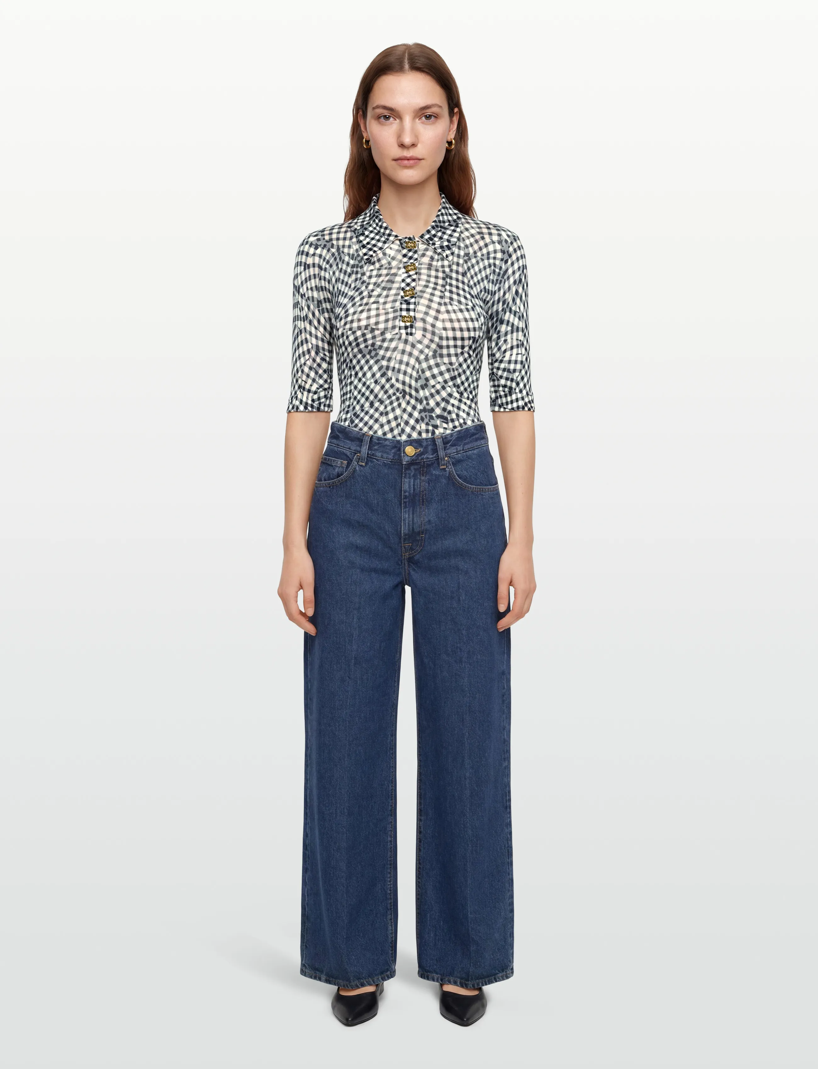 Ganni Mesh Top, Kvinder, Polo Mesh Top, Sort, Str: XL