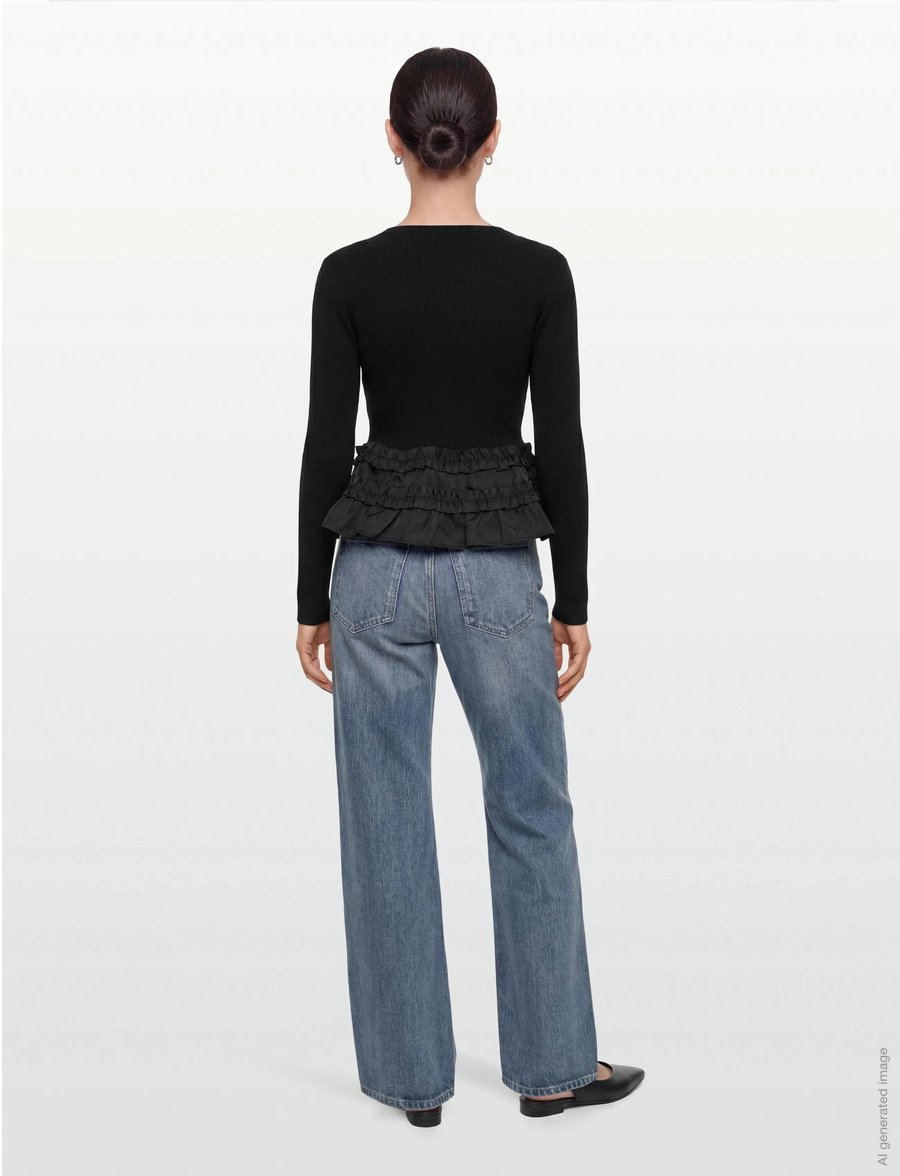 Ganni - Tie String Vest - crop tops - black - 4