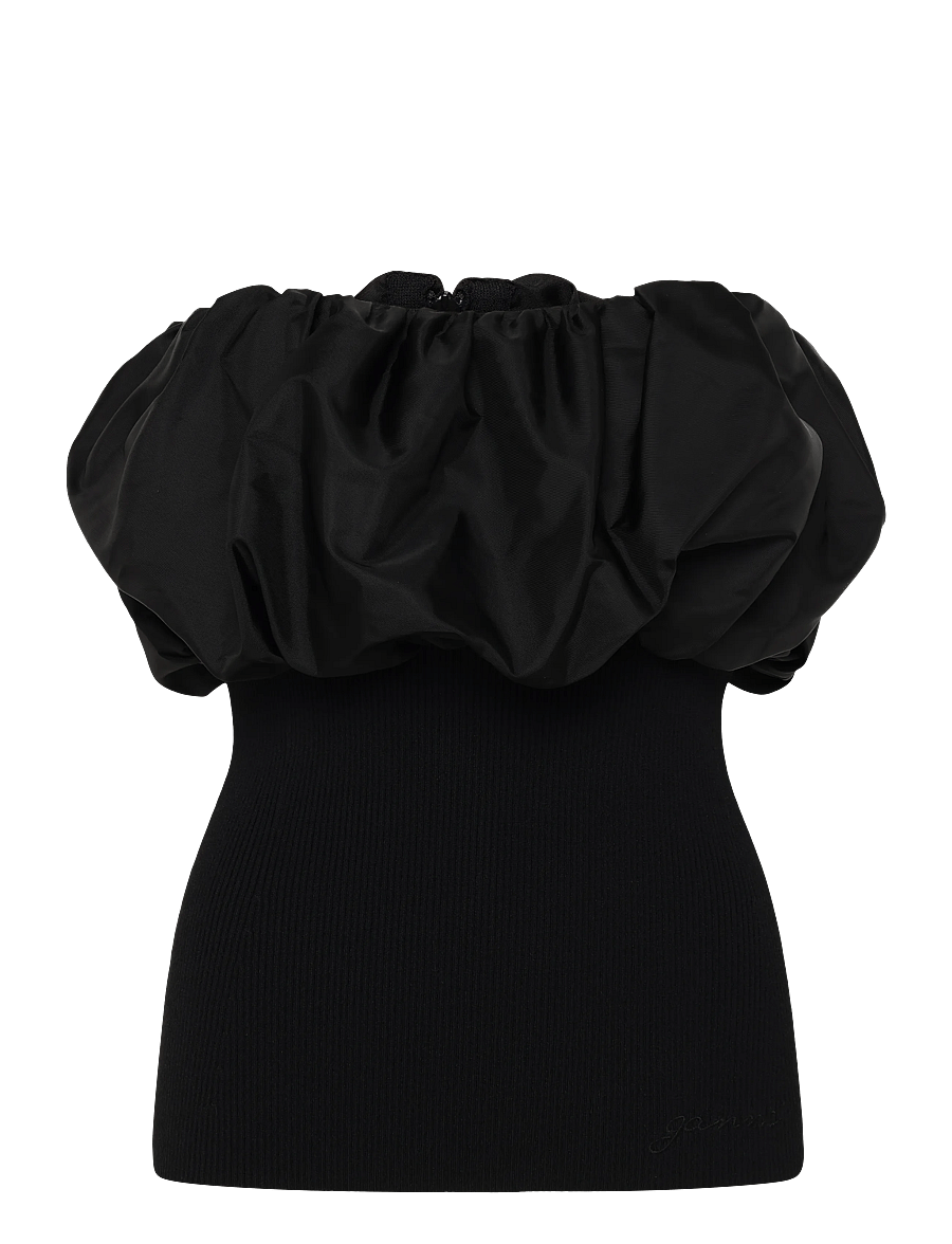 Ganni - Melange Knit Top - black - 0