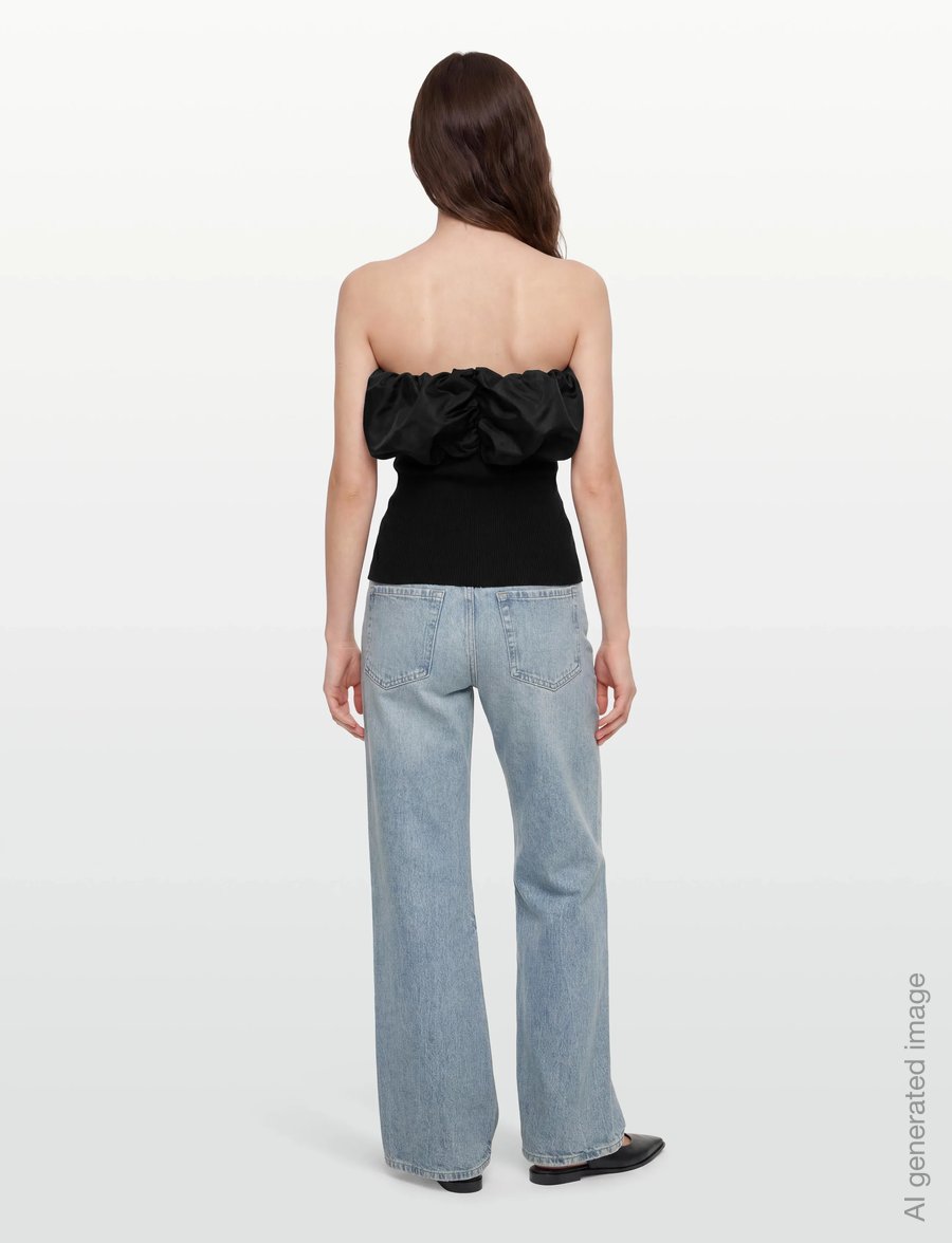 Ganni - Melange Knit Top - kampsunid - black - 4