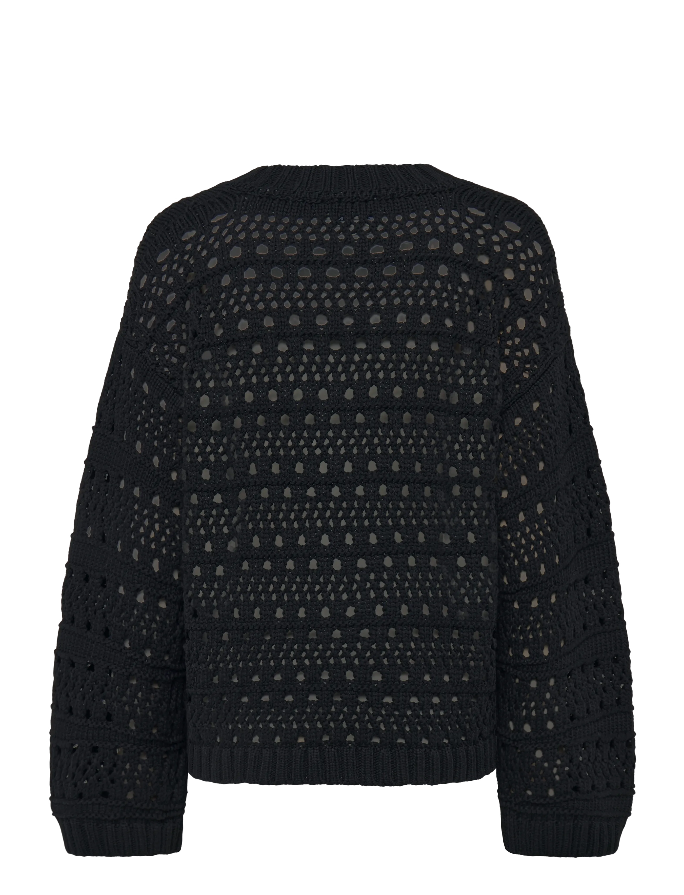 Ganni - Mini Dress In Rib Knit Ruffle - black - 1