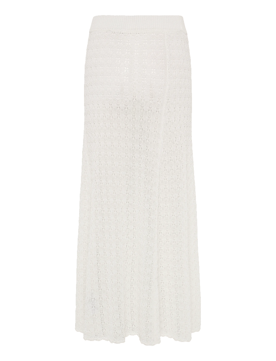 Ganni - Shiny Pointelle Knit - strickröcke - white - 1