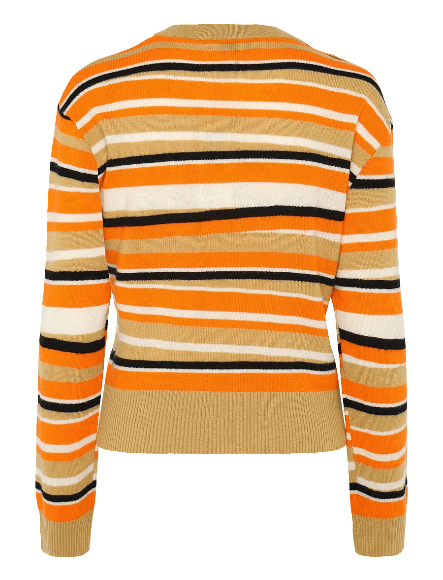 Ganni - Striped Cashmere Jumper - kaschmir - orange - 2