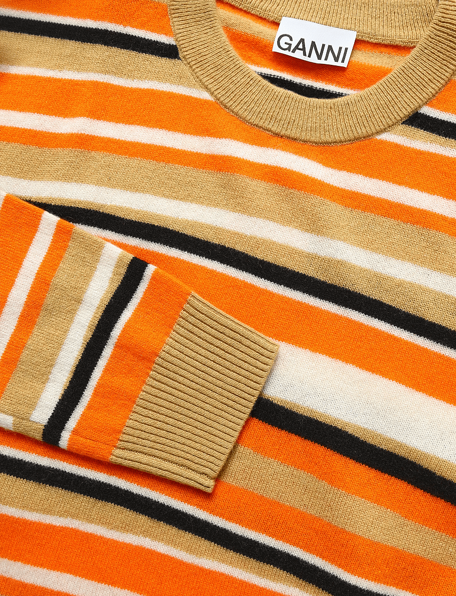 Ganni - Striped Cashmere Jumper - kaschmir - orange - 5