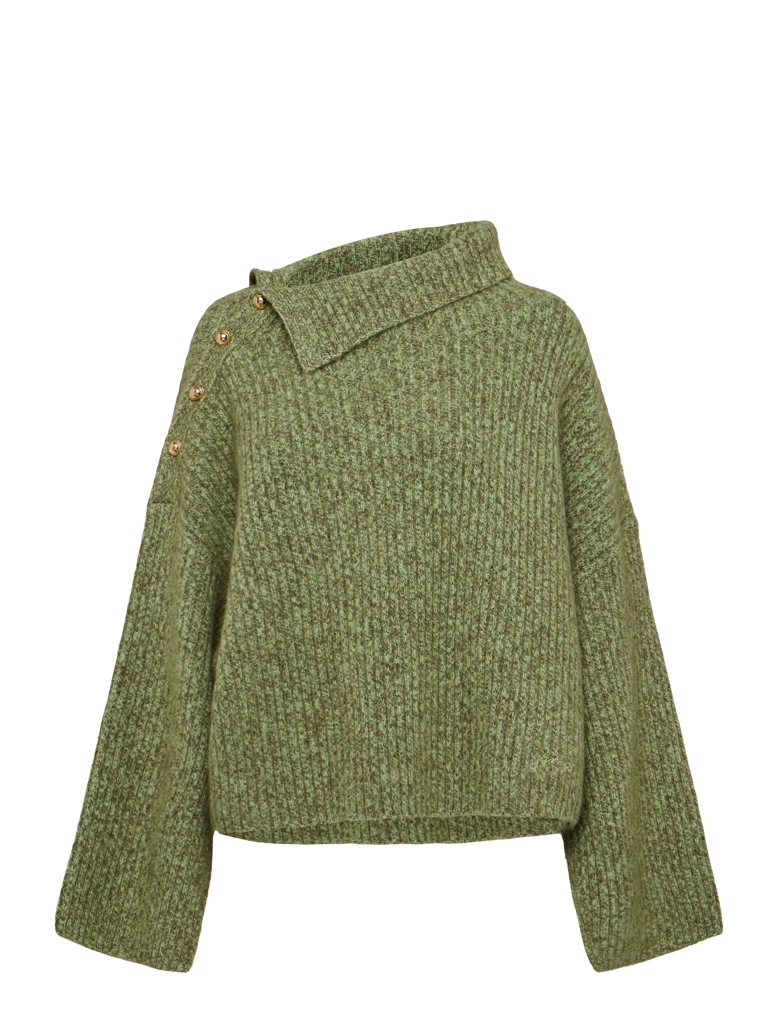 Ganni Mohair Blend Knit Jumper - Kampsunid - GREEN / green