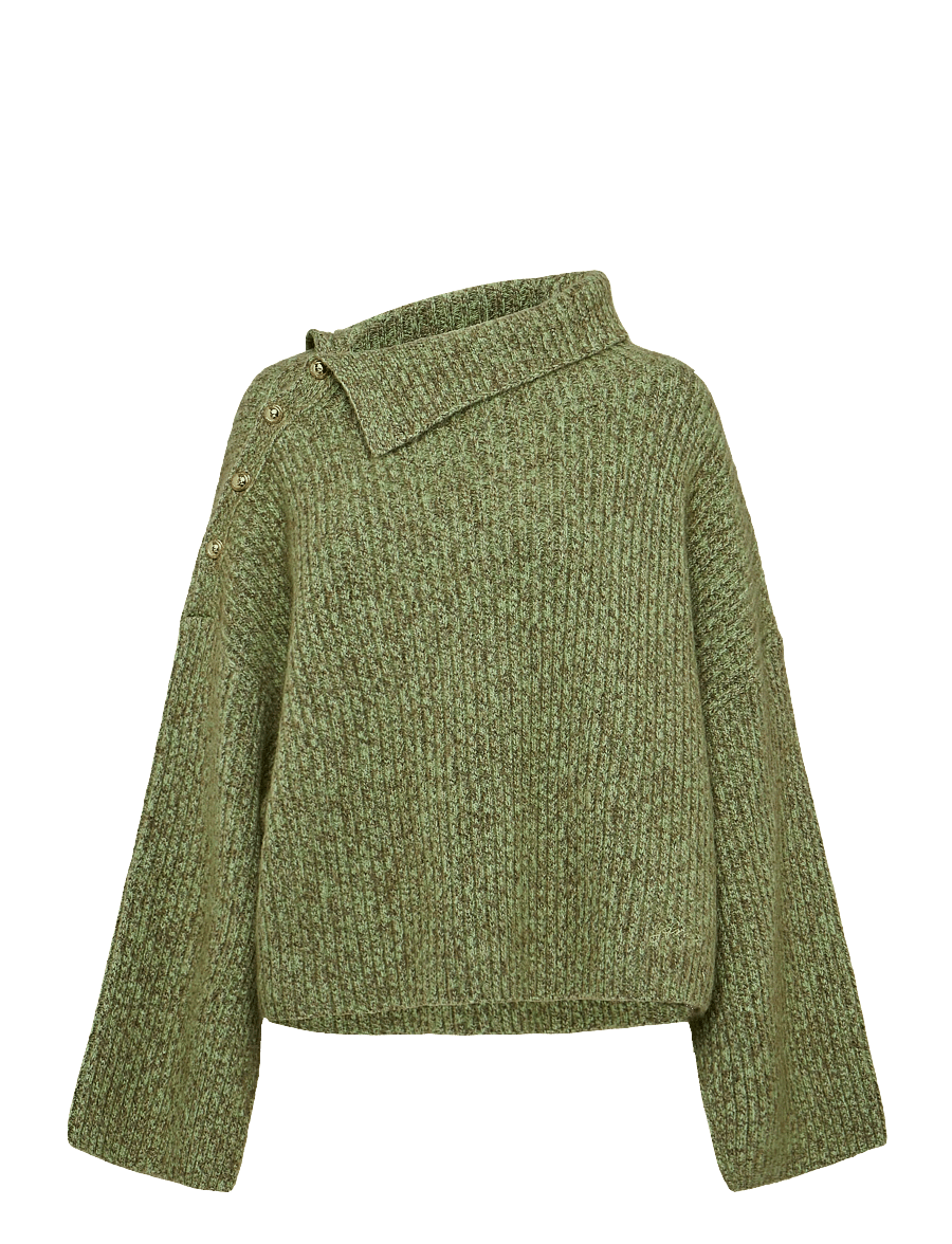 Ganni - Mohair Blend Knit Jumper - jumpers - green - 0