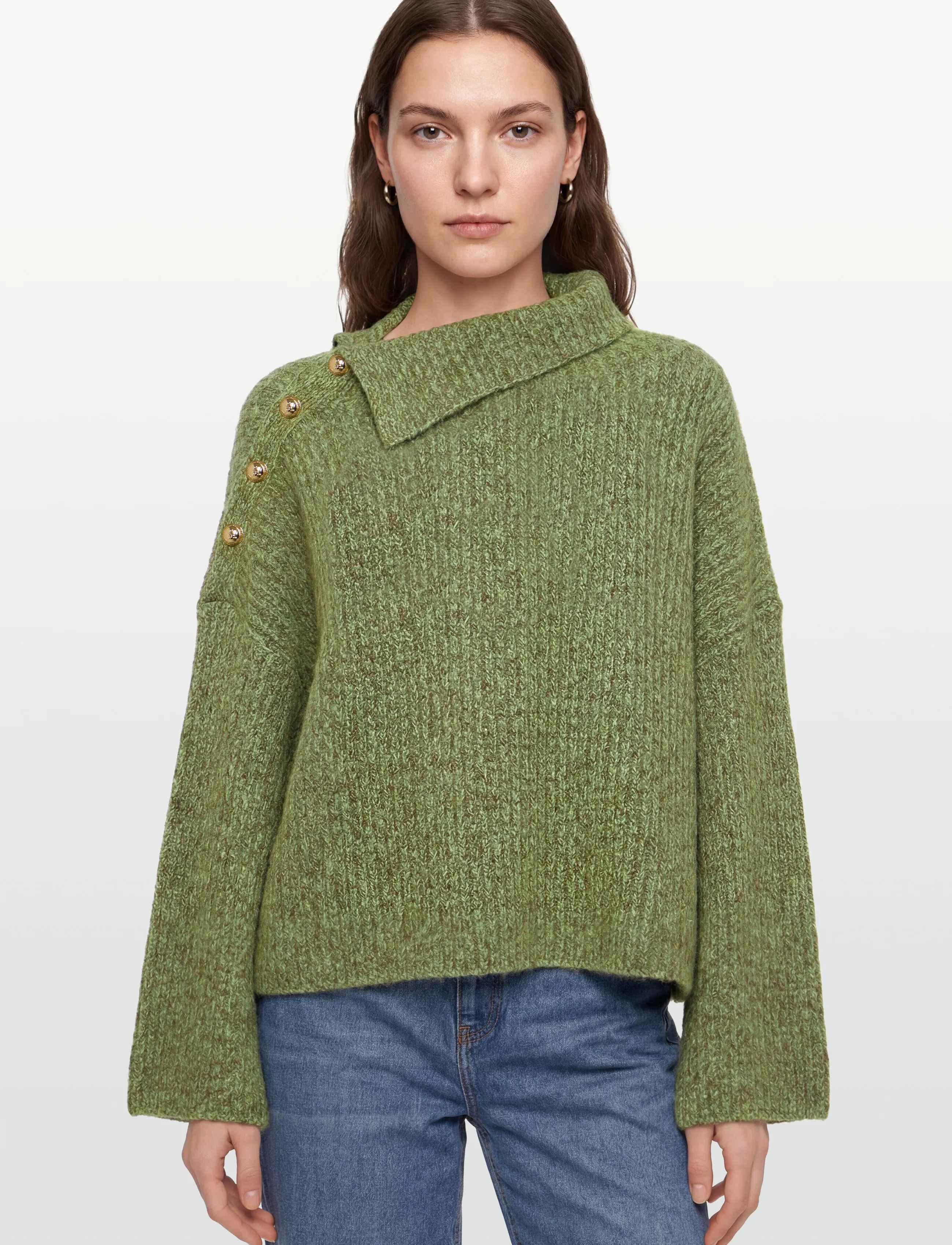 Ganni - Mohair Blend Knit Jumper - pullover - green - 3