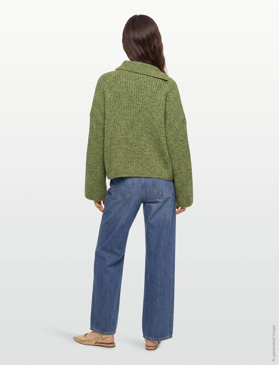 Ganni - Mohair Blend Knit Jumper - pullover - green - 4