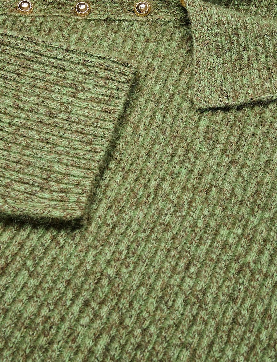 Ganni - Mohair Blend Knit Jumper - jumpers - green - 2