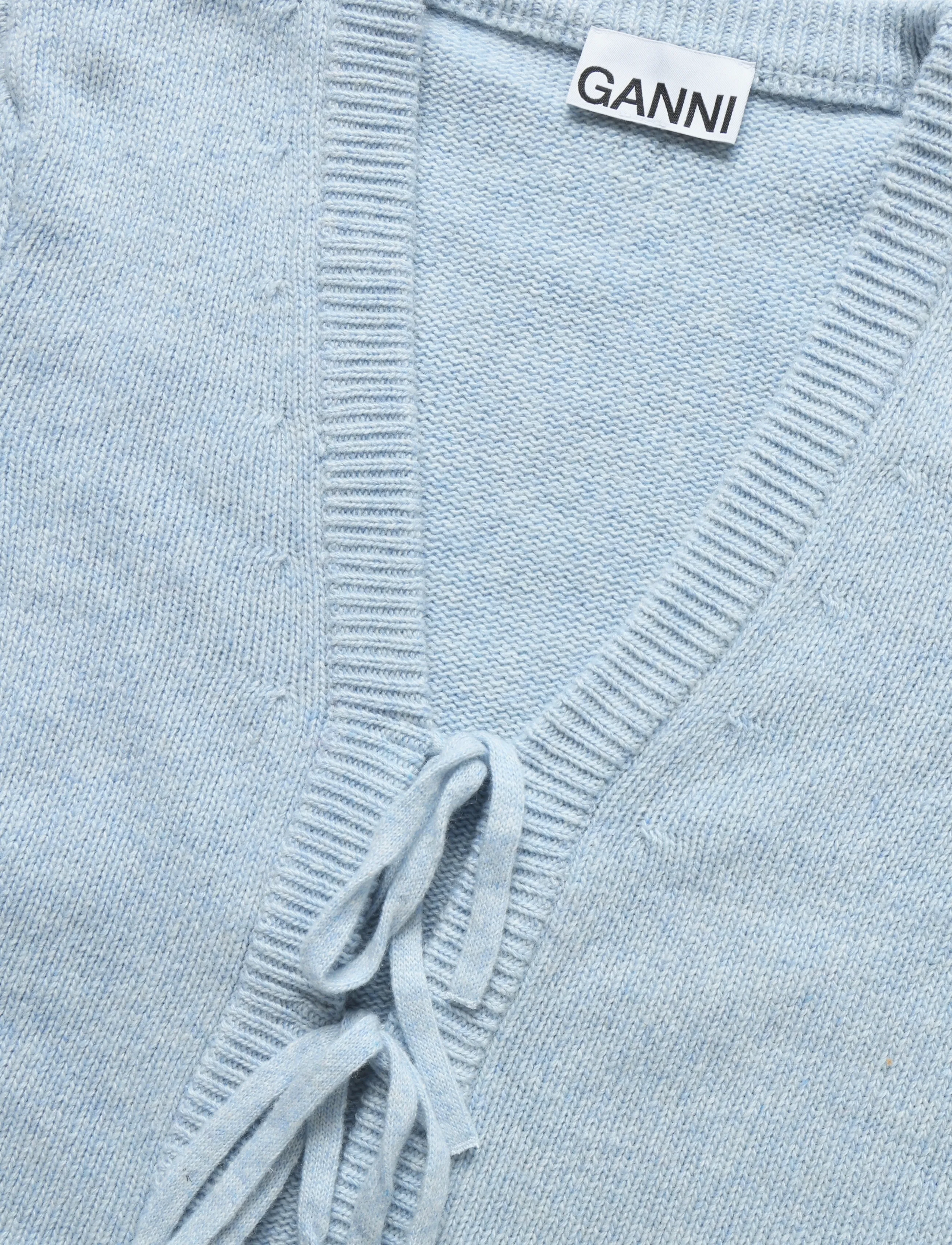 Ganni - Blue Future Wool Blend Cardigan - crop tops - blue - 5