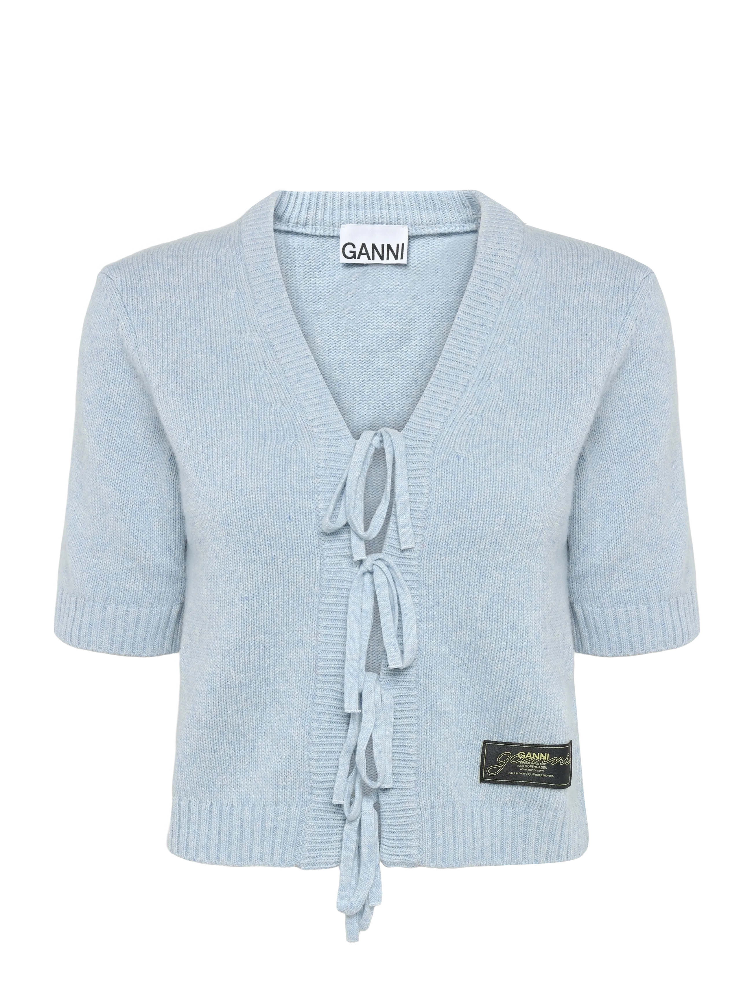 Ganni Blue Future Wool Blend Cardigan - Crop tops - BLUE / blue