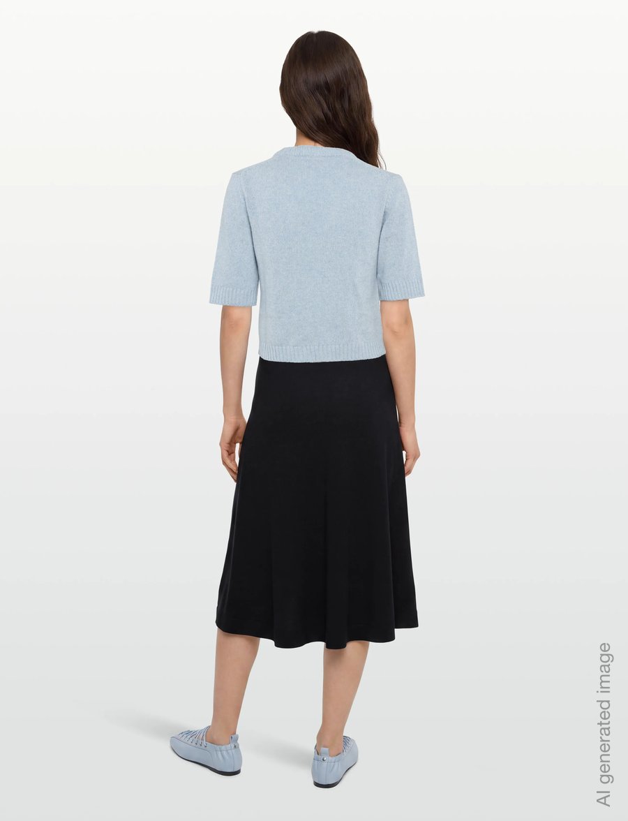 Ganni - Blue Future Wool Blend Cardigan - crop tops - blue - 4
