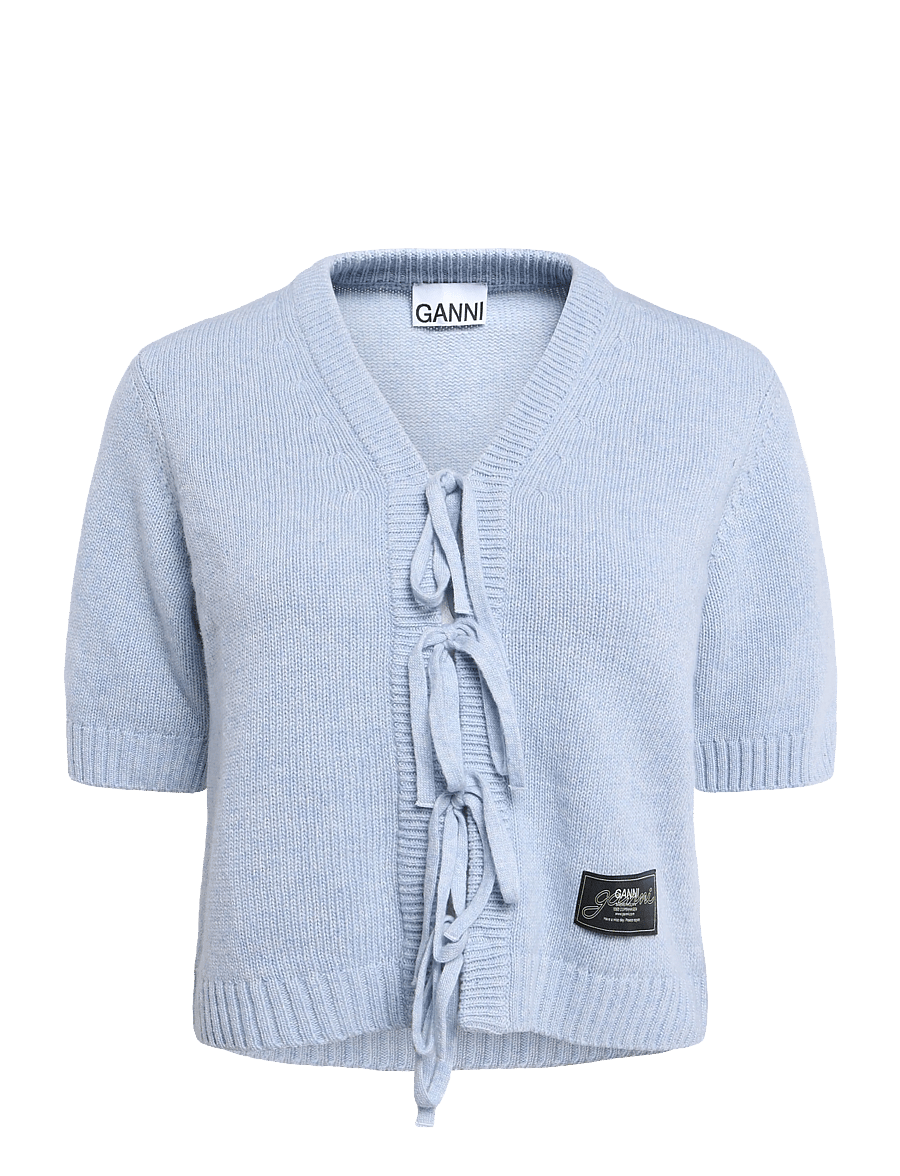 Ganni - Blue Future Wool Blend Cardigan - cardigans - blue - 0
