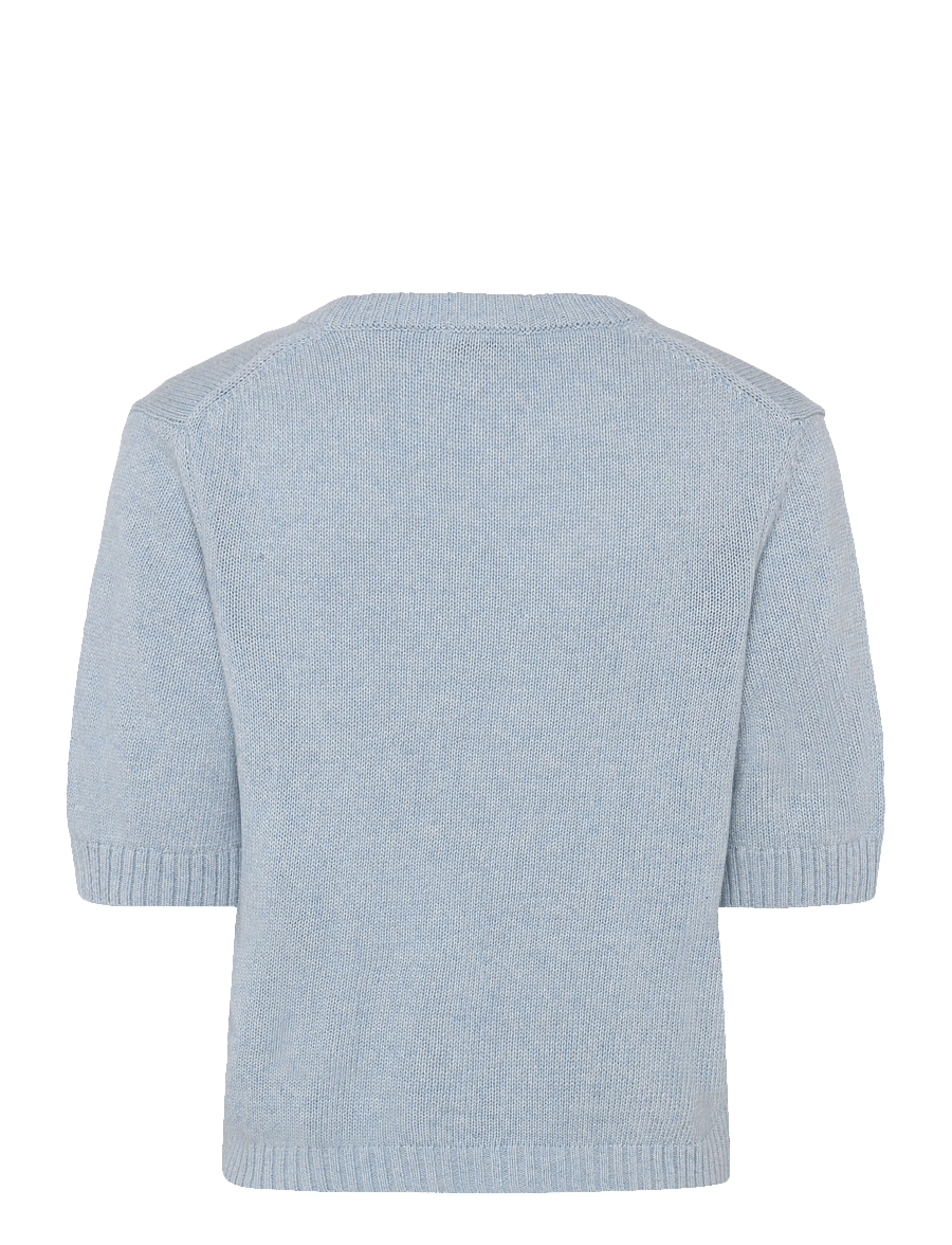 Ganni - Blue Future Wool Blend Cardigan - lühikesed topid - blue - 1