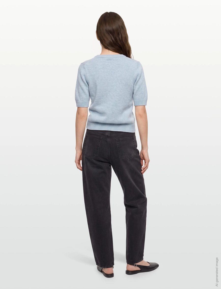 Ganni - Blue Future Wool Blend Cardigan - crop tops - blue - 4