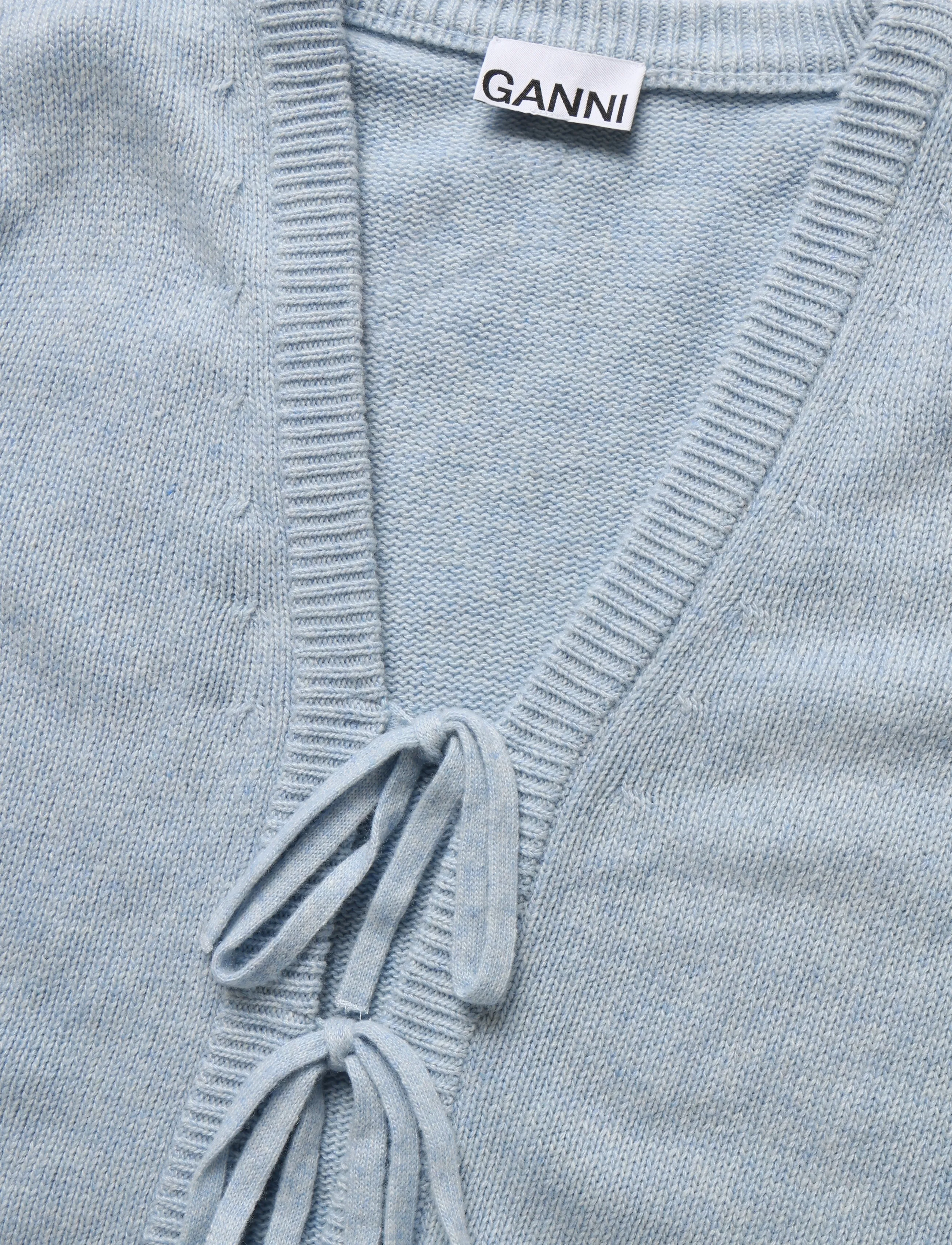 Ganni - Blue Future Wool Blend Cardigan - blue - 2