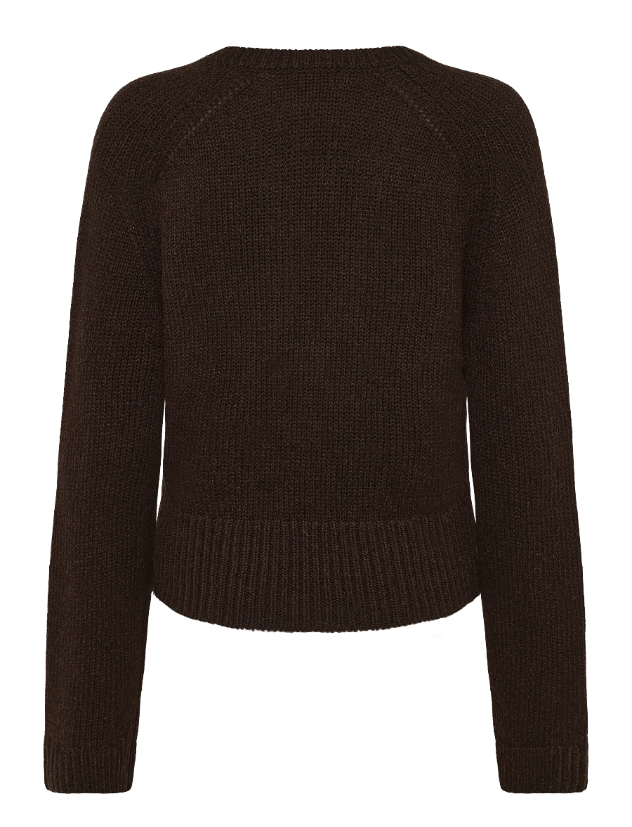 Ganni - V Neck Jumper - striktrøjer - brown - 1