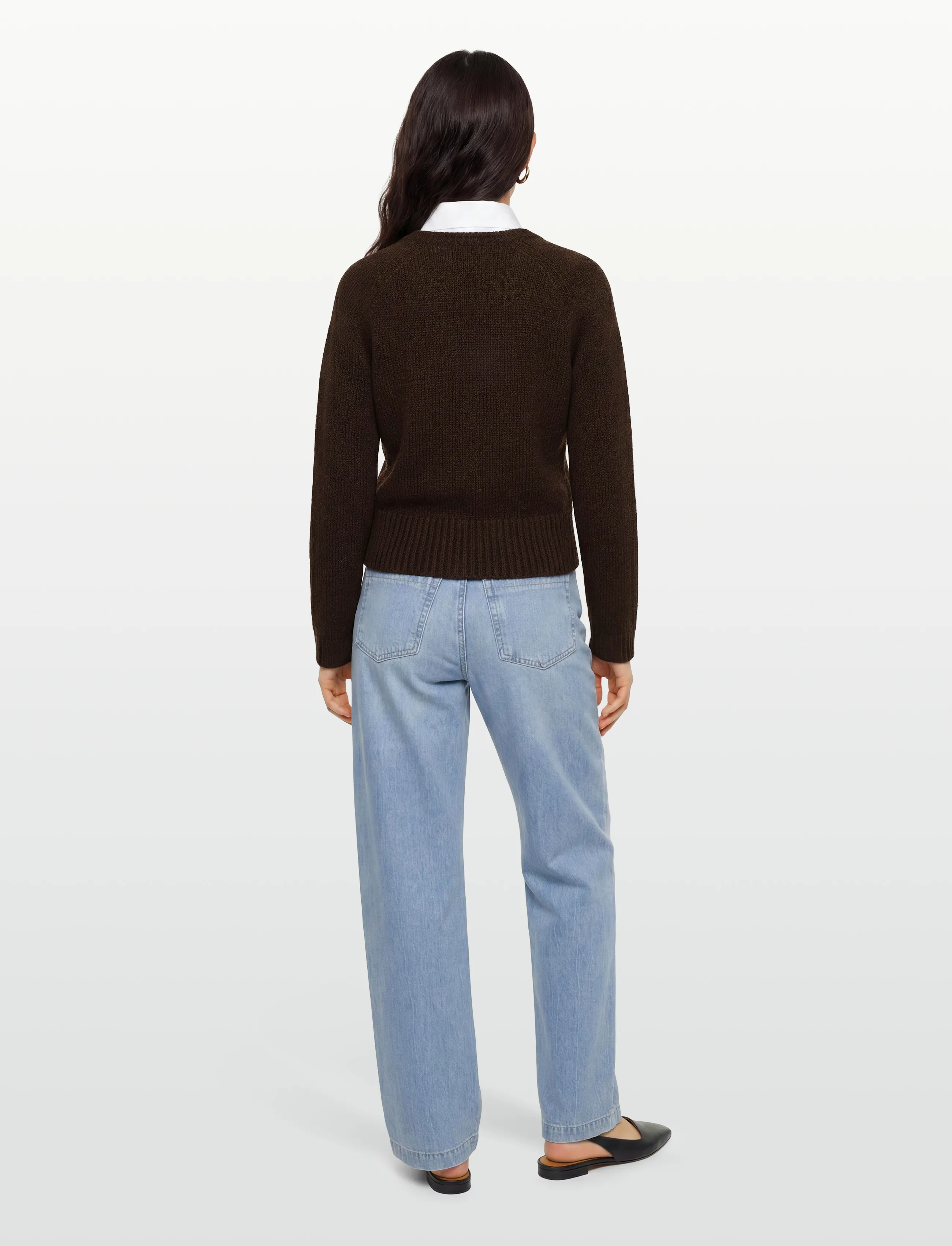 Ganni - V Neck Jumper - megztiniai - brown - 4