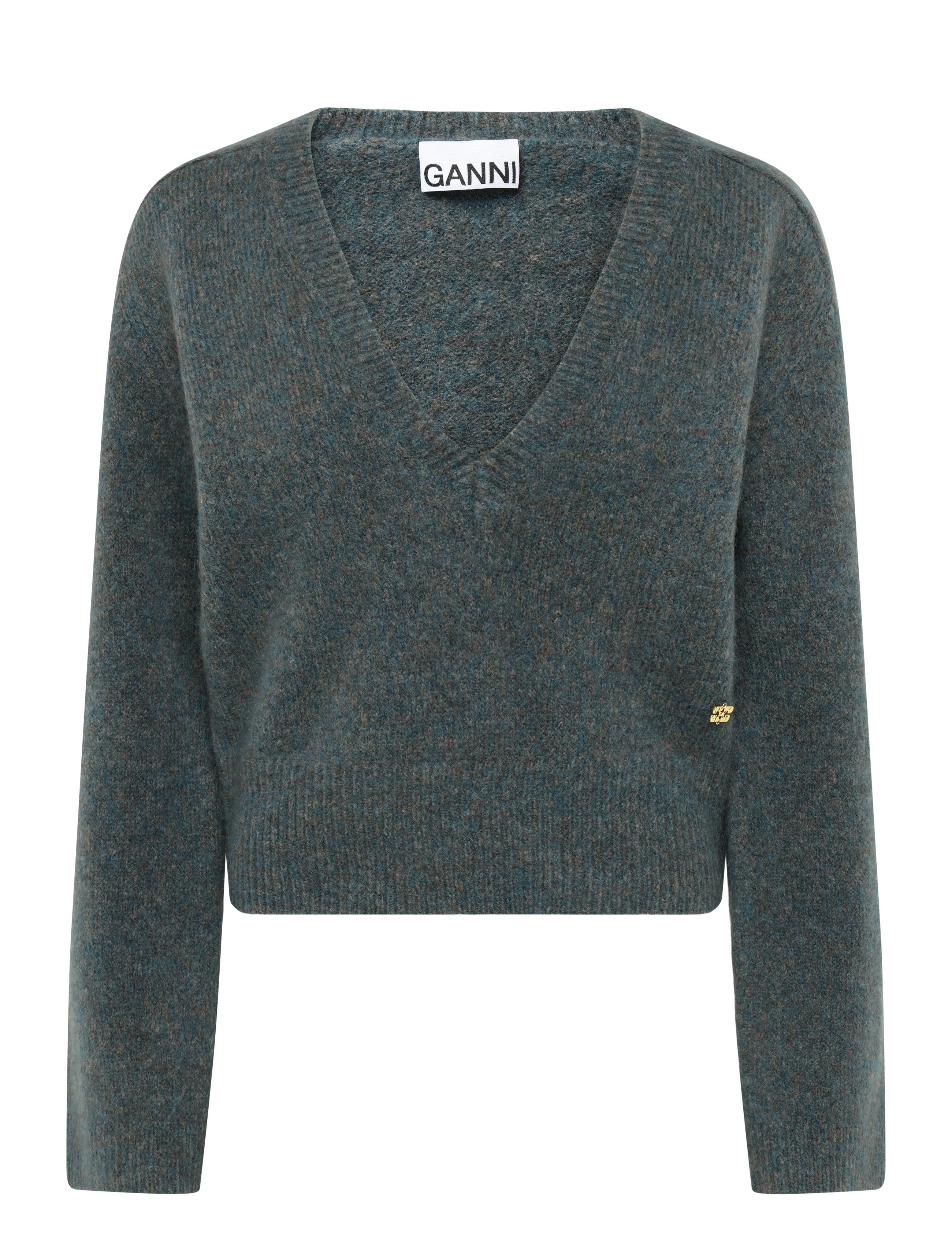 Ganni V Neck Jumper - Clothing - BLUE / blue