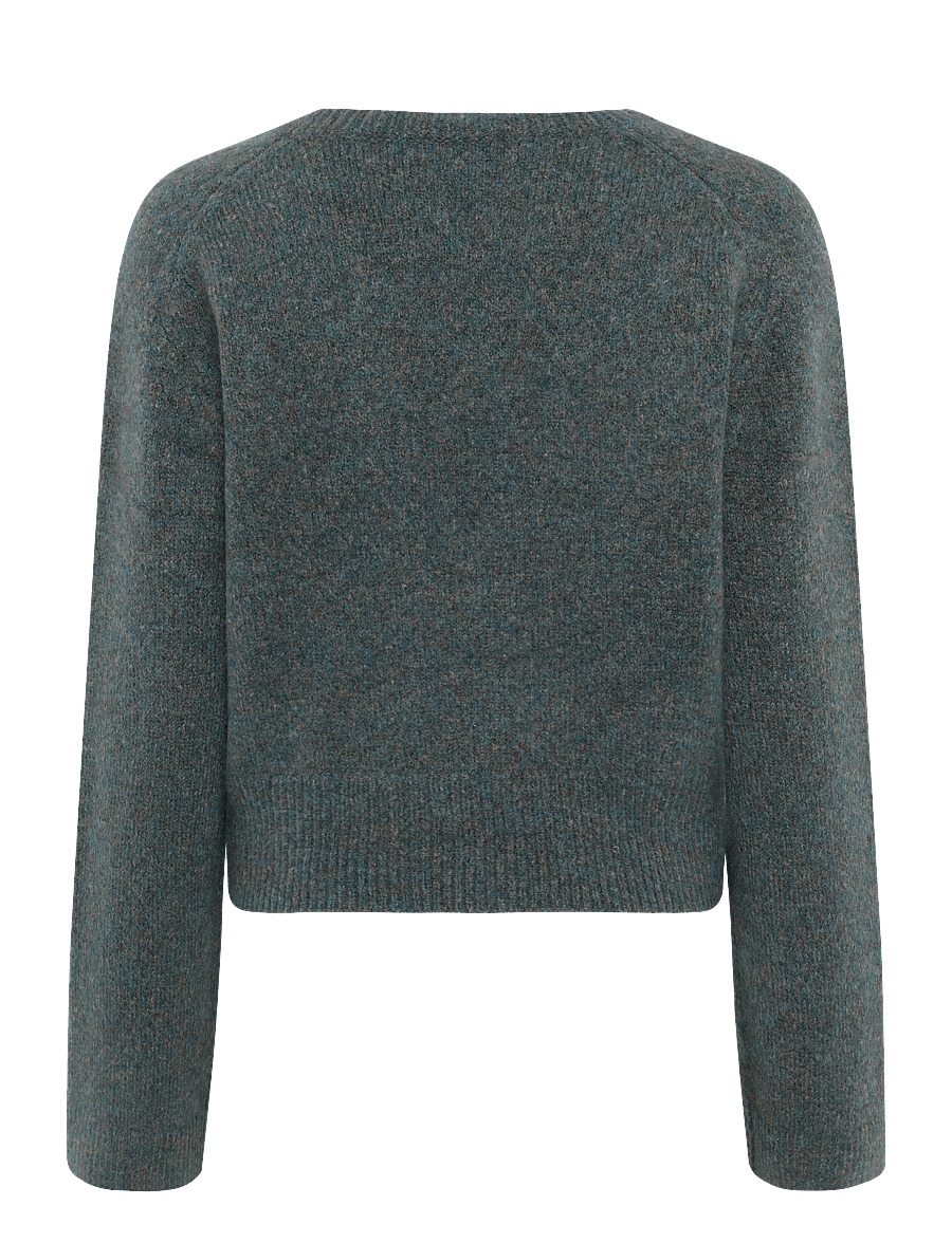 Ganni - V Neck Jumper - striktrøjer - blue - 1
