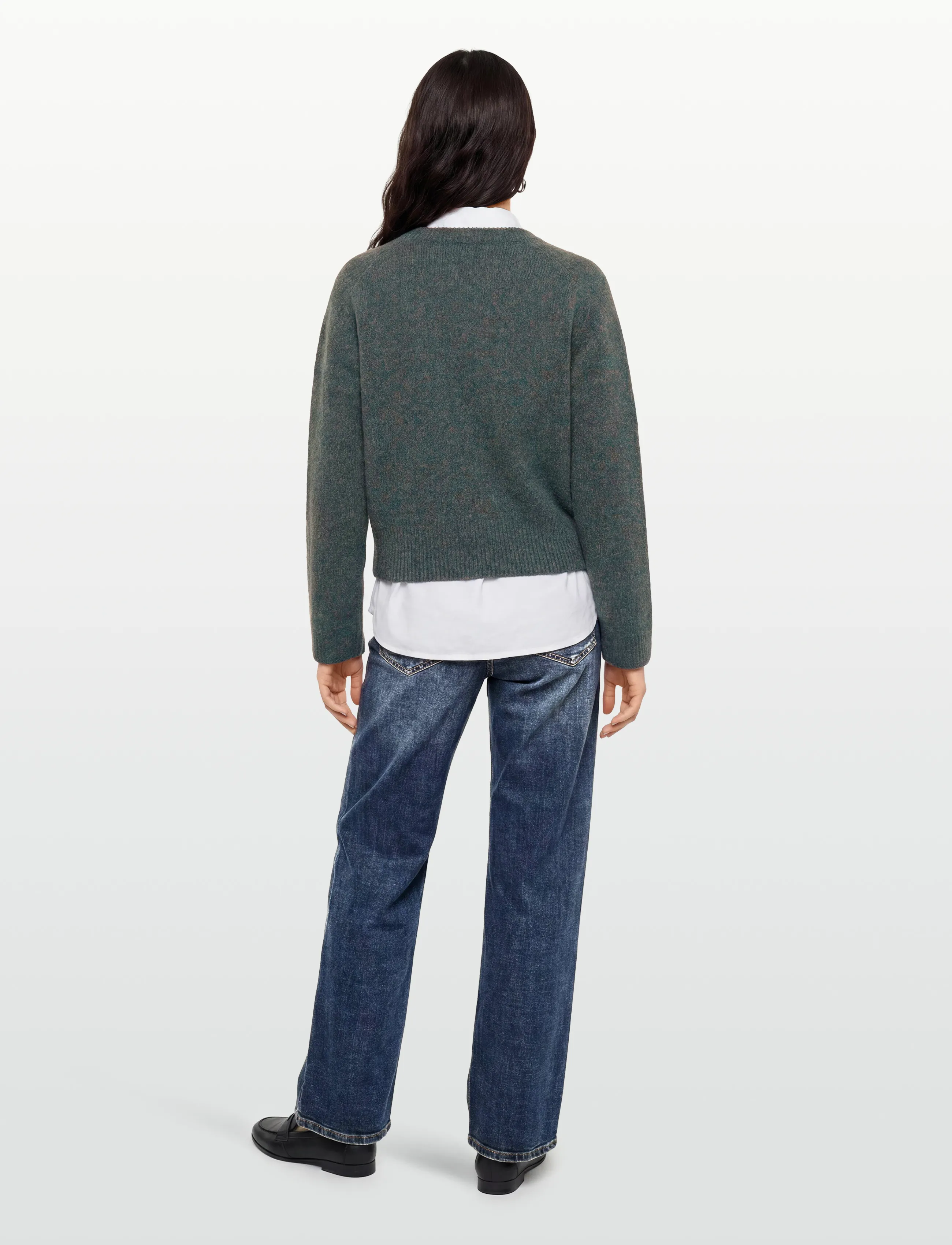 Ganni - V Neck Jumper - stickade tröjor - blue - 4
