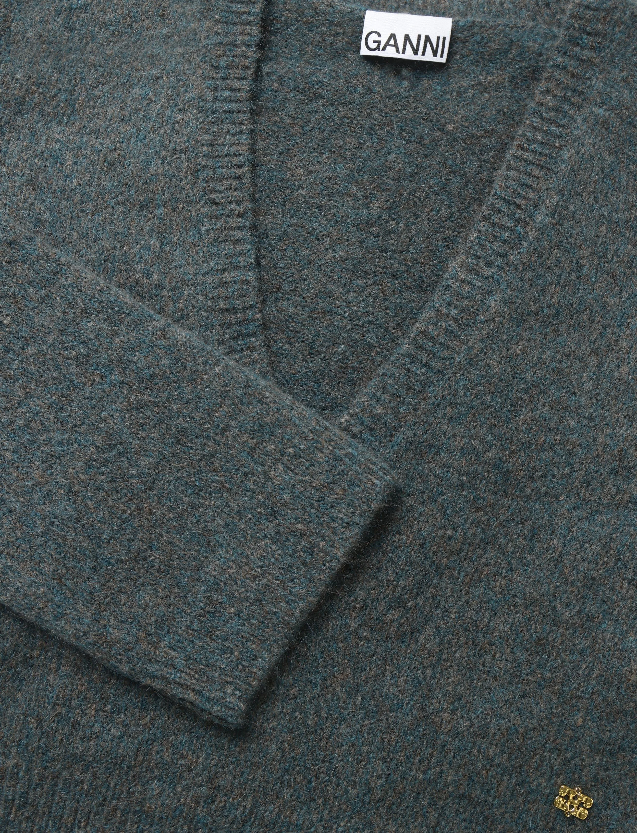 Ganni - V Neck Jumper - blue - 2