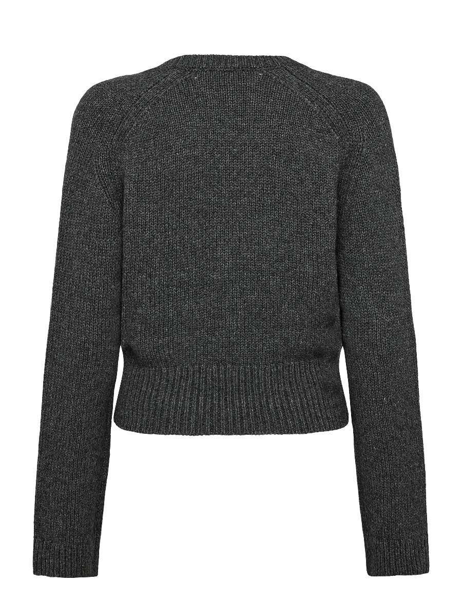 Ganni - Deep V Neck Sweater - jumpers - grey - 1