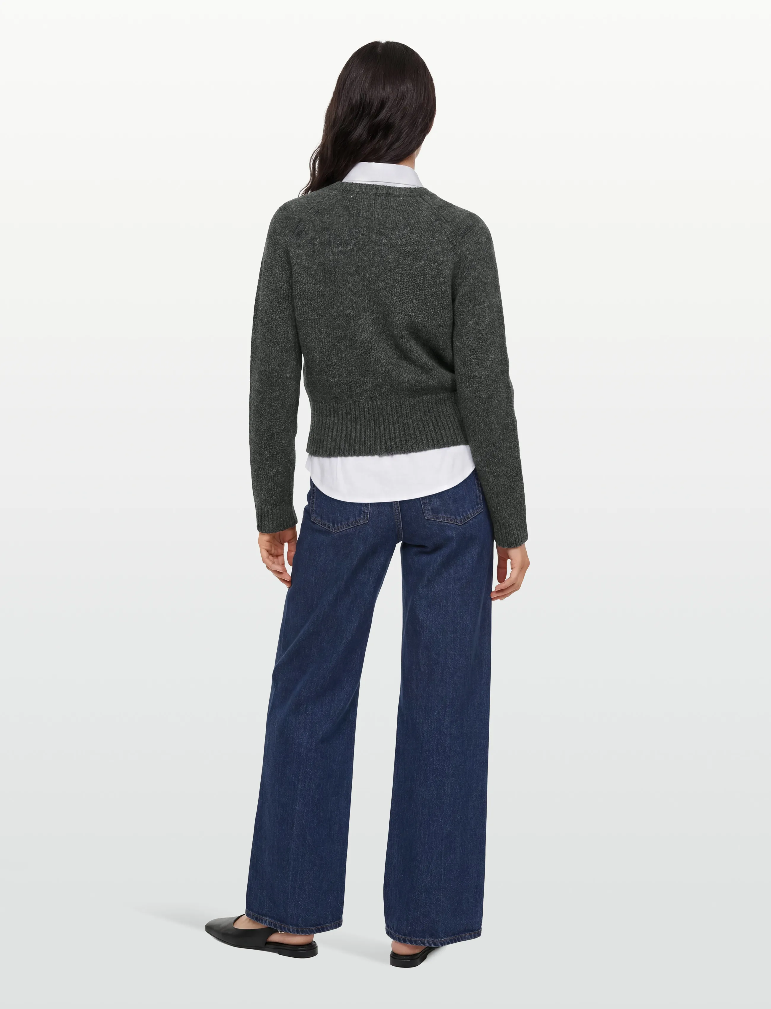 Ganni - Deep V Neck Sweater - pullover - grey - 4