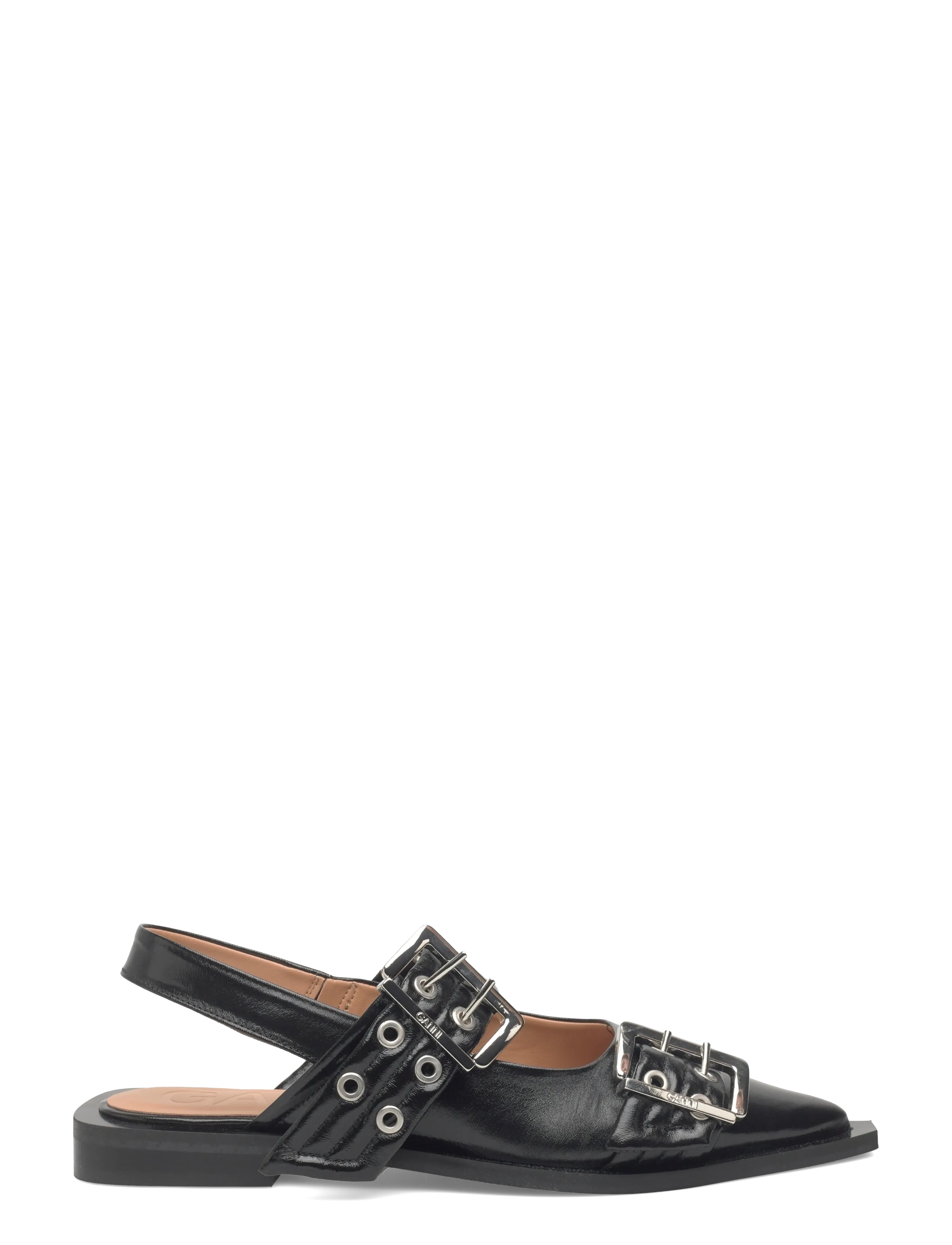 Ganni - Feminine Buckle Ballerinas - besondere anlässe - black - 1