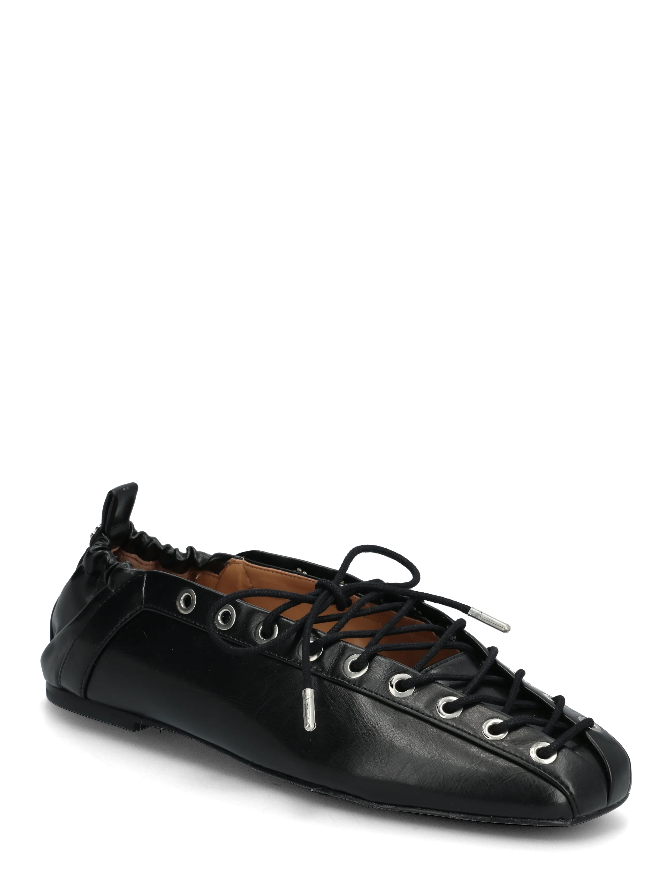 Ganni Lace-Up Ballerinas, 35, Black, Sko > Ballerinaer, Dame