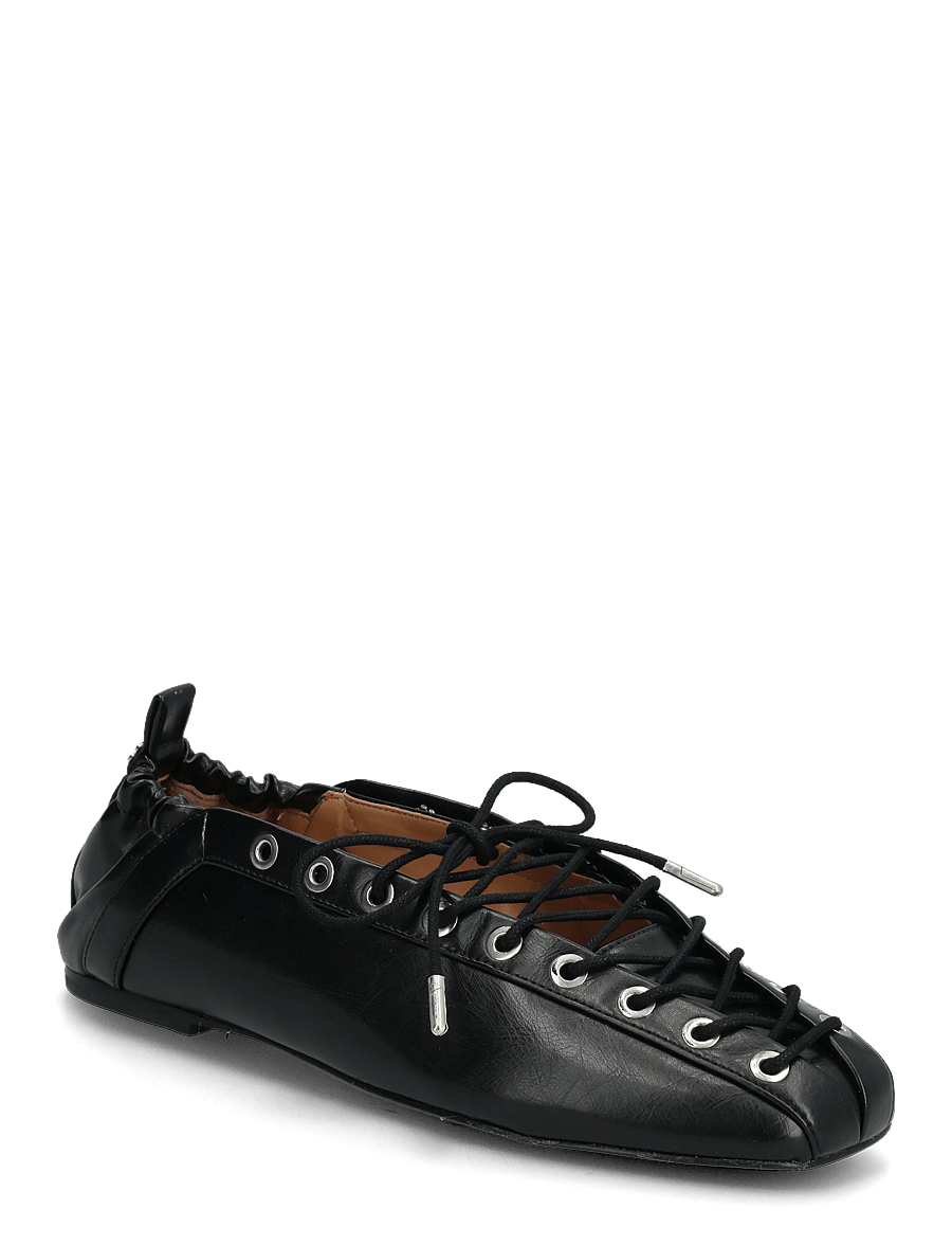 Ganni - Lace-Up Ballerinas - besondere anlässe - black - 0