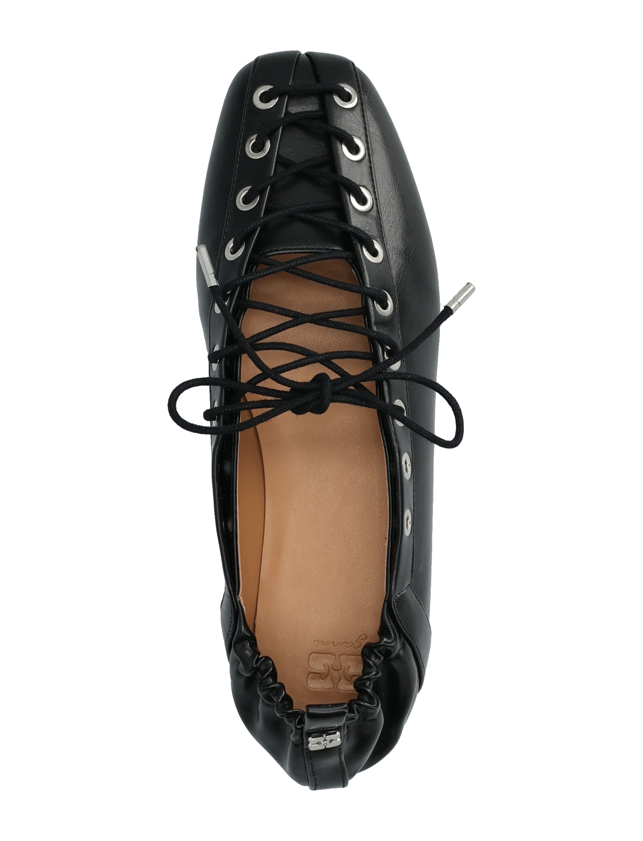 Ganni - Lace-Up Ballerinas - besondere anlässe - black - 3