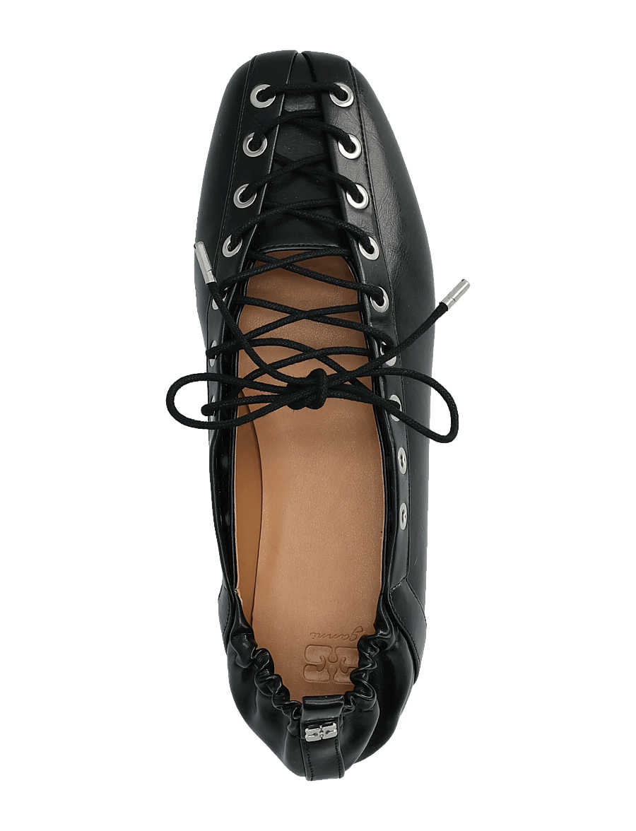 Ganni - Lace-Up Ballerinas - besondere anlässe - black - 3